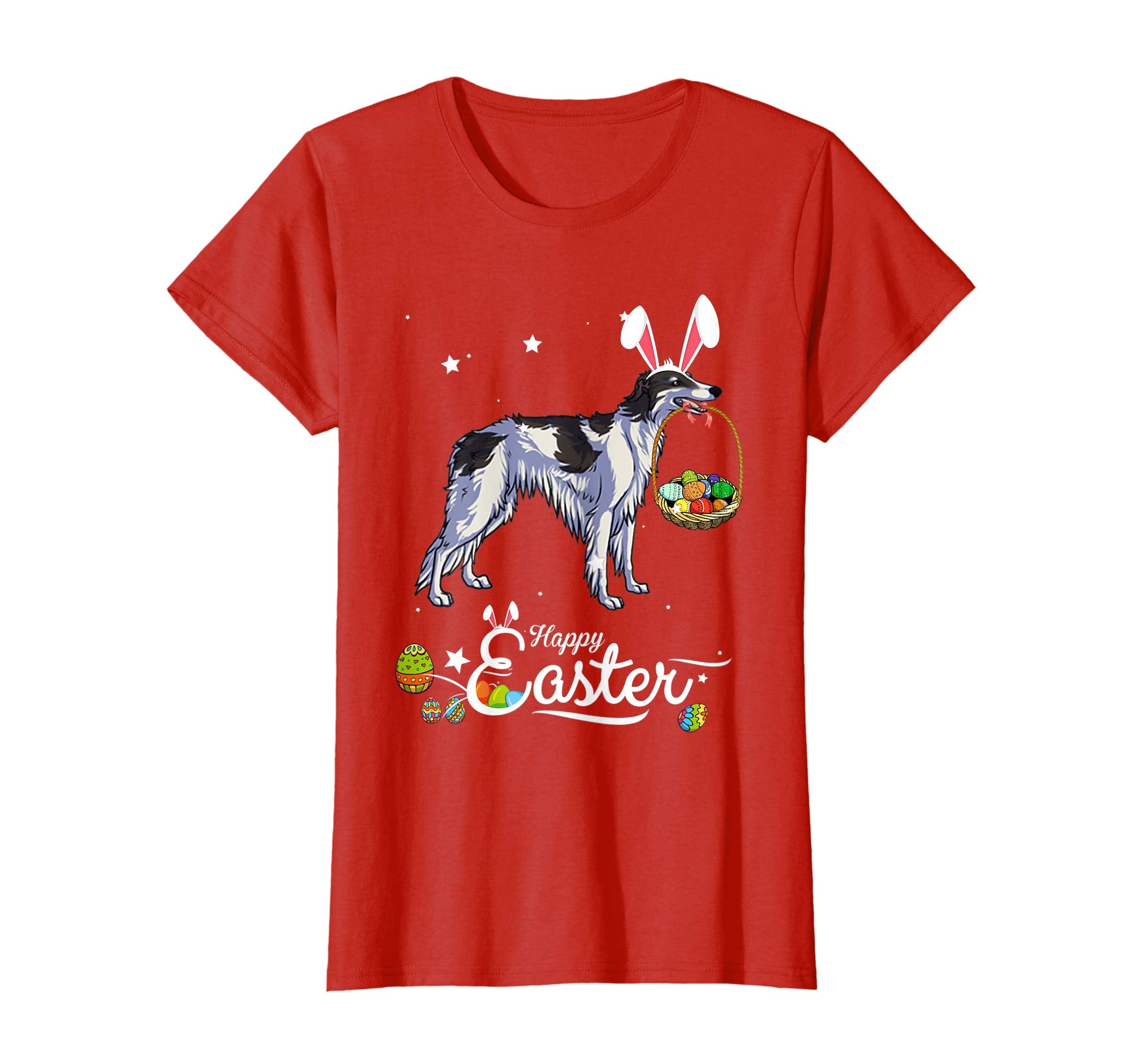 Borzoi Dog With Bunny Hat Easter Costume T Shirt