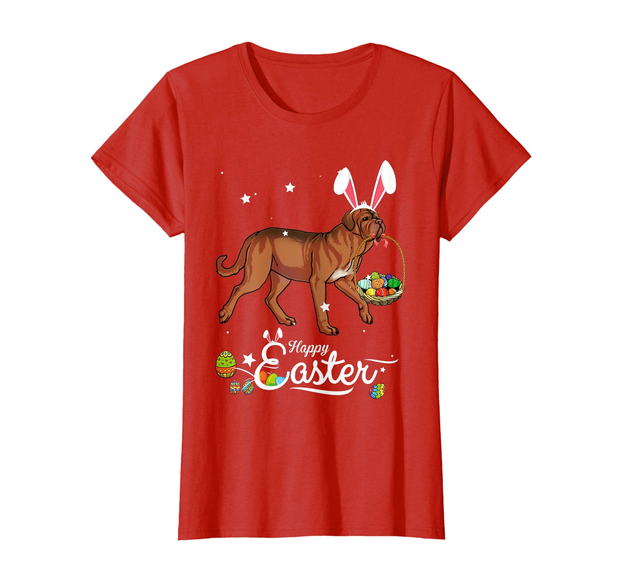 Dogue De Bordeaux Dog With Bunny Hat Easter Costume T Shirt