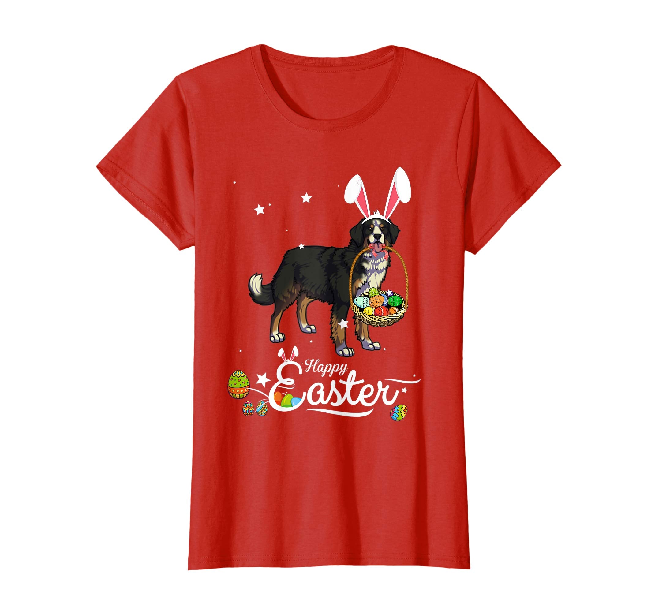 Bernese Mountain Dog With Bunny Hat Easter Costume T Shirt