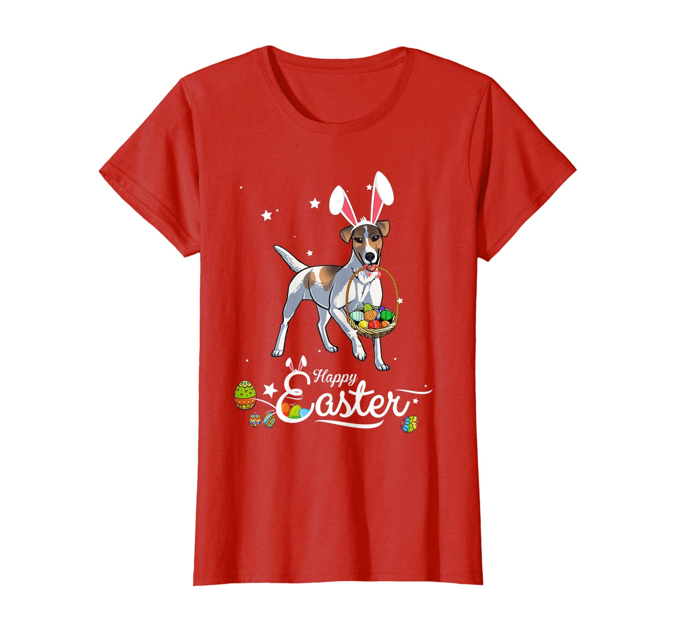 Smooth Fox Terrier Dog With Bunny Hat Easter Costume T Shirt