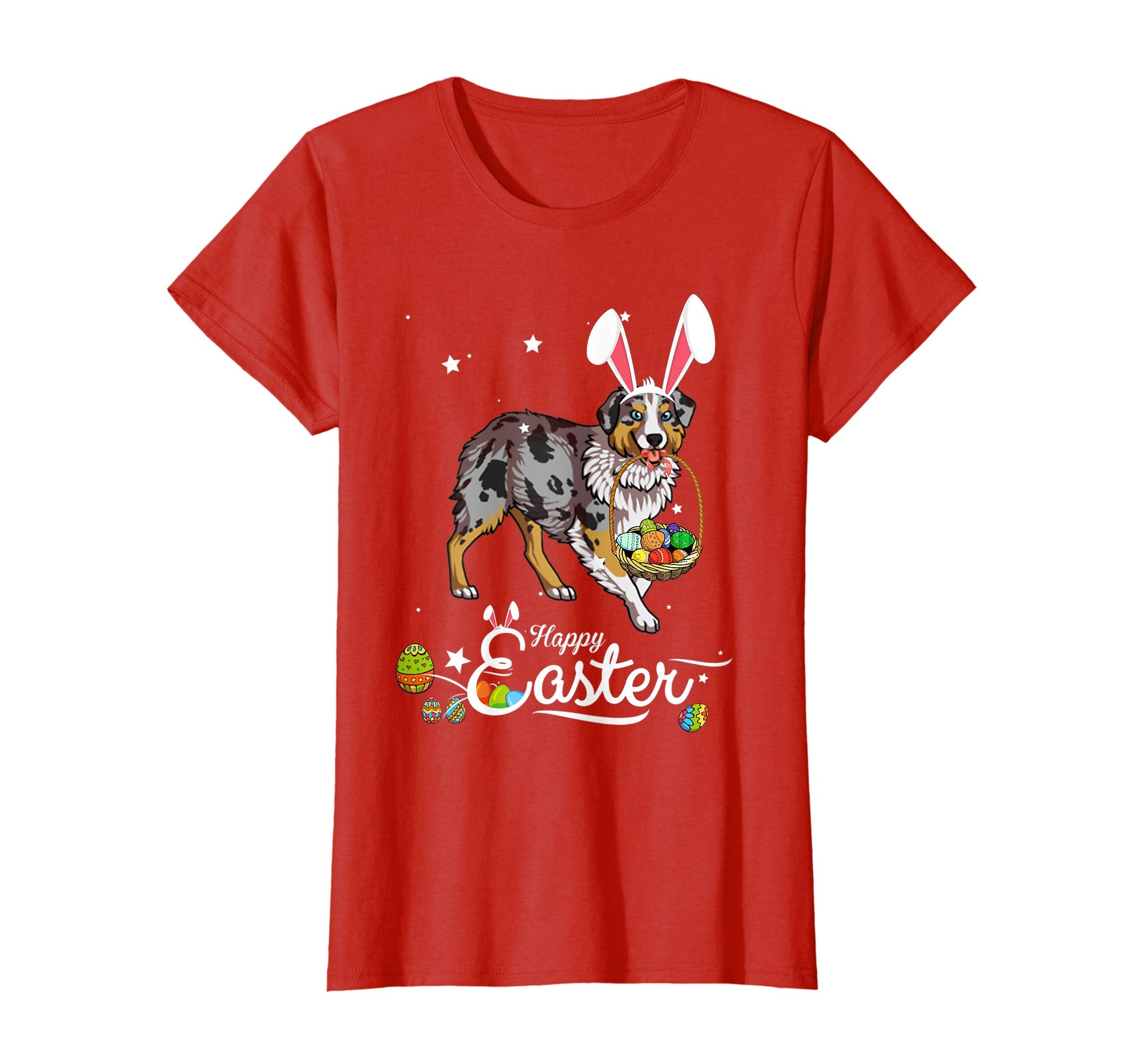 Australian Shepherd Dog With Bunny Hat Easter Costume Shirt