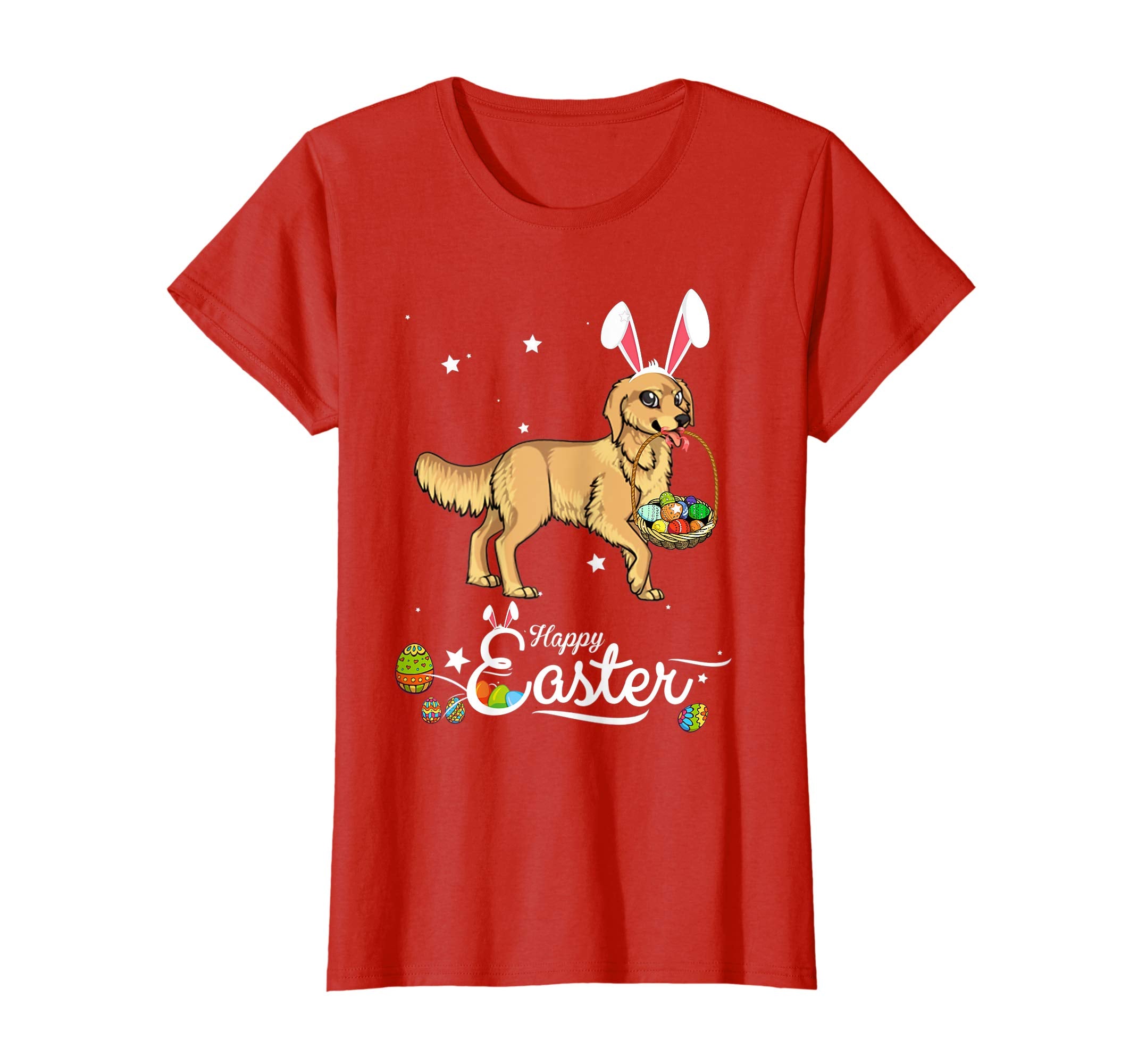 Golden Retriever Dog With Bunny Hat Easter Costume T Shirt