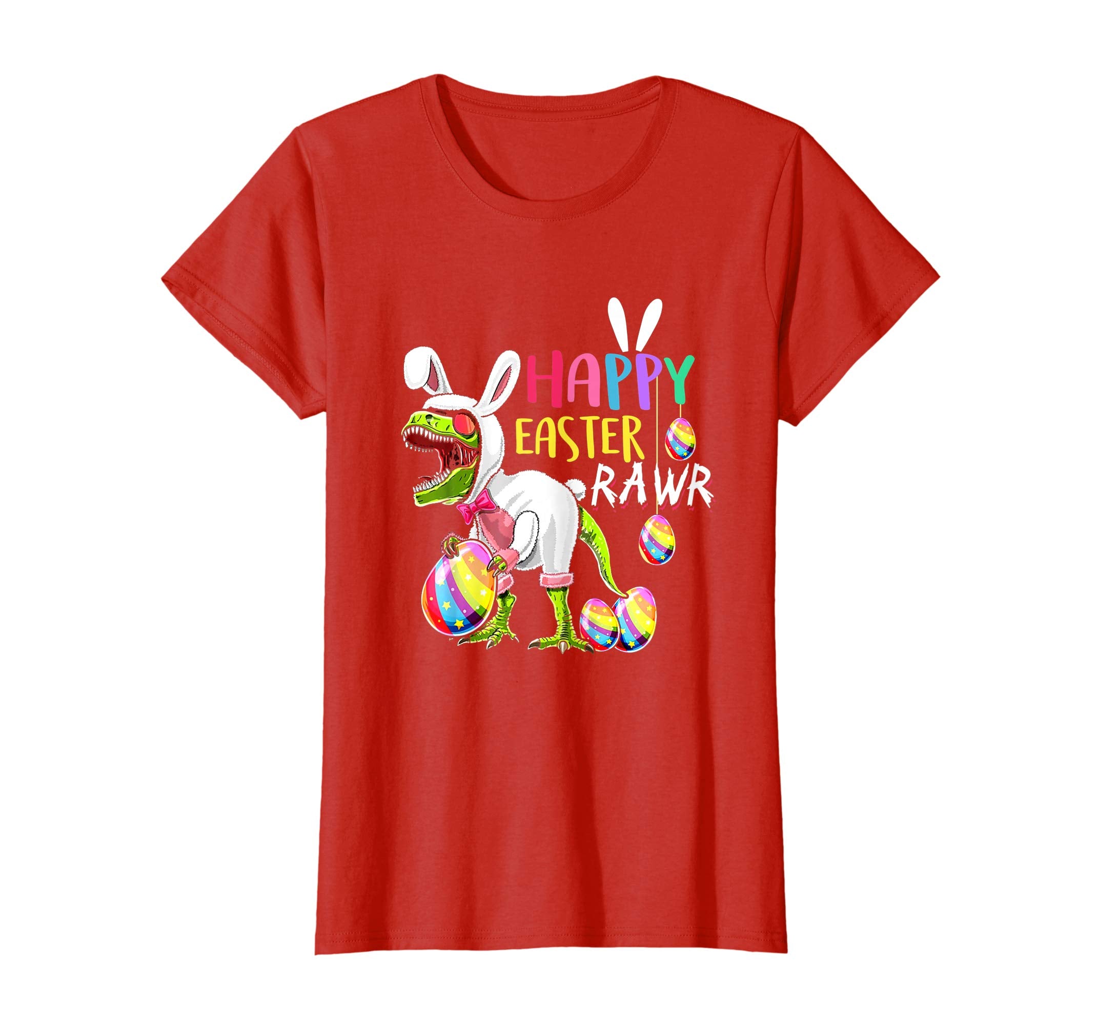 Happy Easter T Rex Dinosaur Easter Bunny Egg Shirt Kids