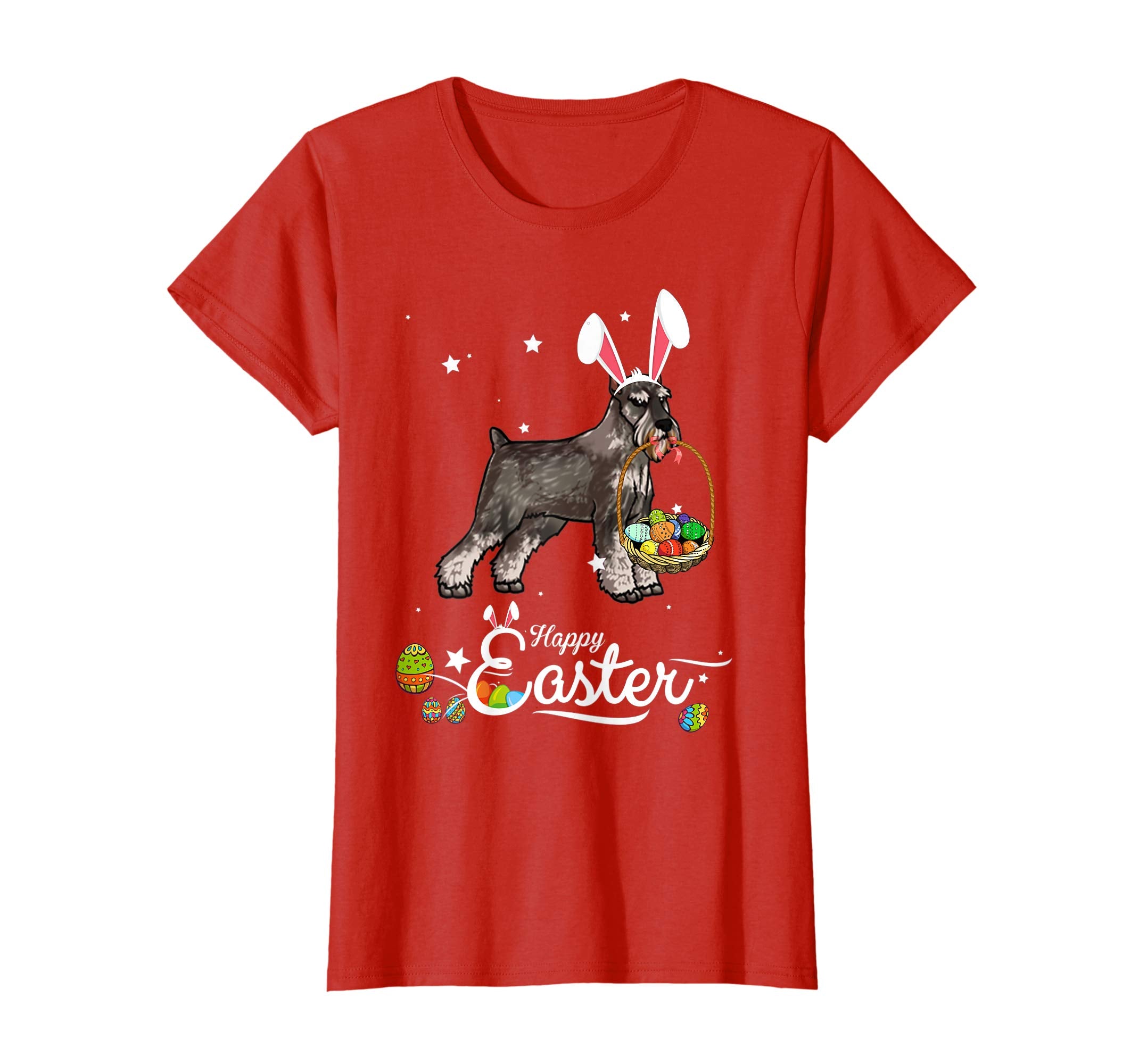 Standard Schnauzer Dog With Bunny Hat Easter Costume T Shirt