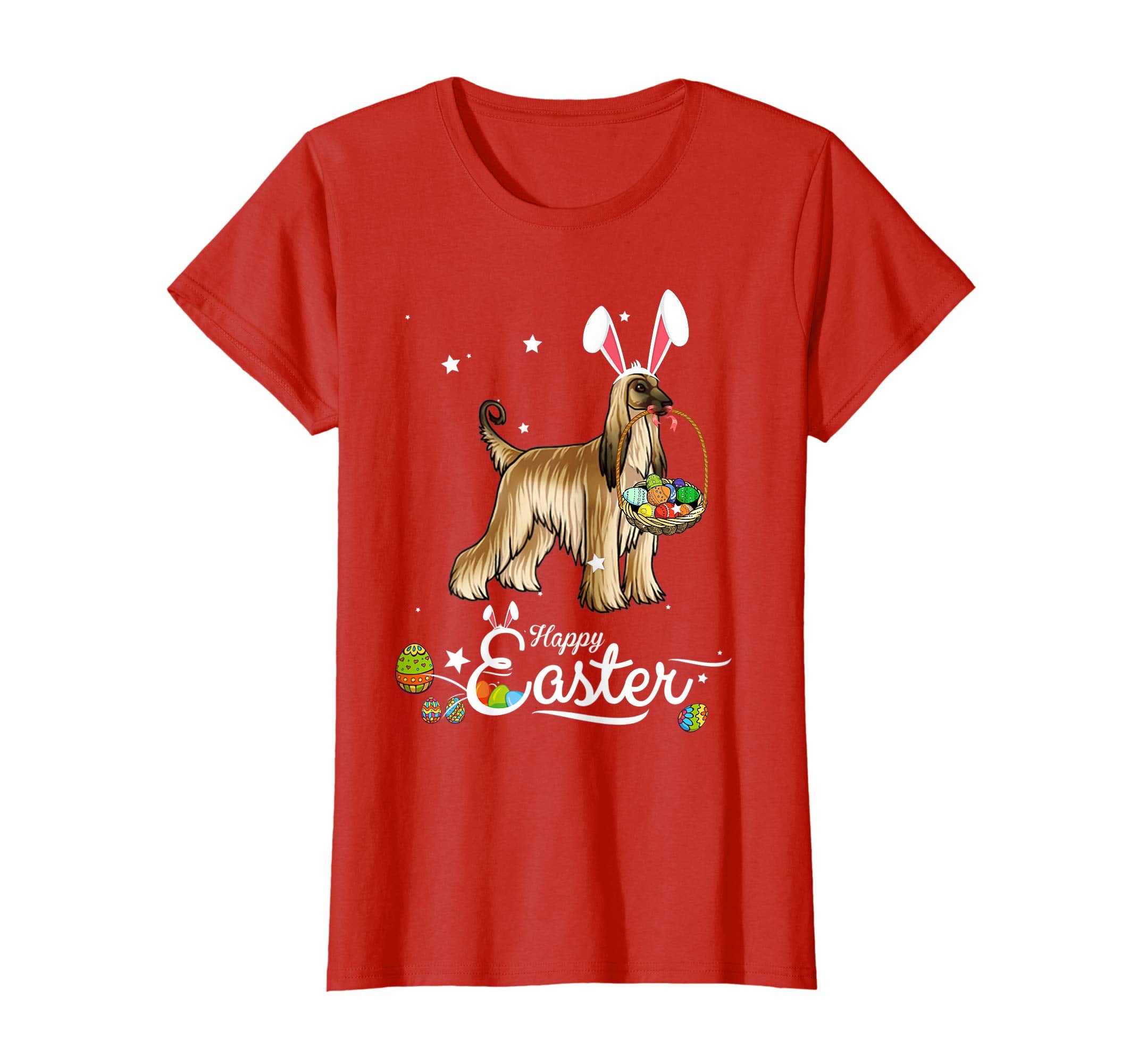 Afghan Hound Dog With Bunny Hat Easter Costume T Shirt