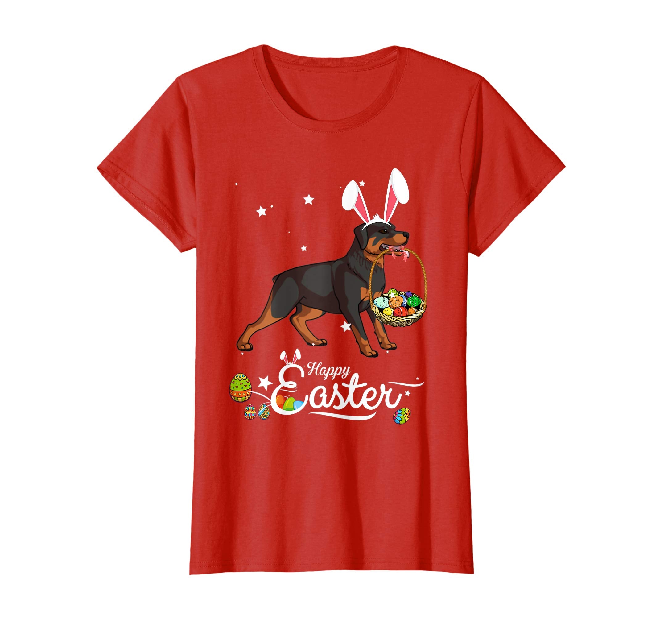 Rottweiler Dog With Bunny Hat Easter Costume T Shirt