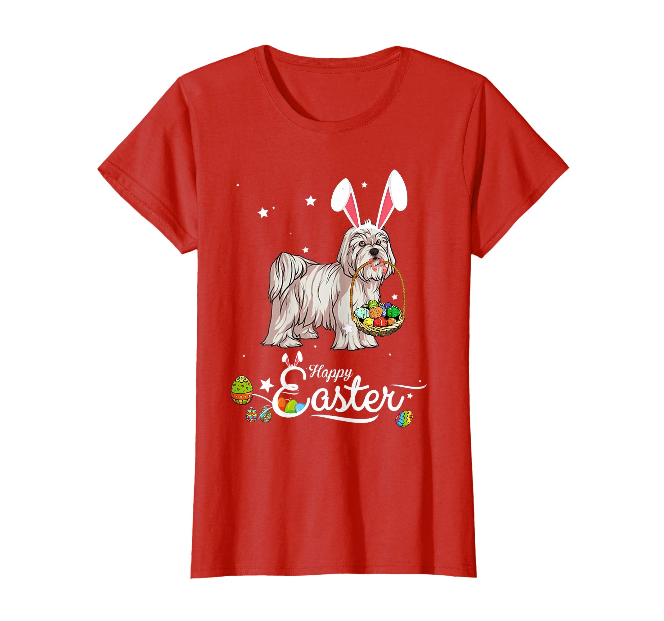 Maltese Dog With Bunny Hat Easter Costume T Shirt