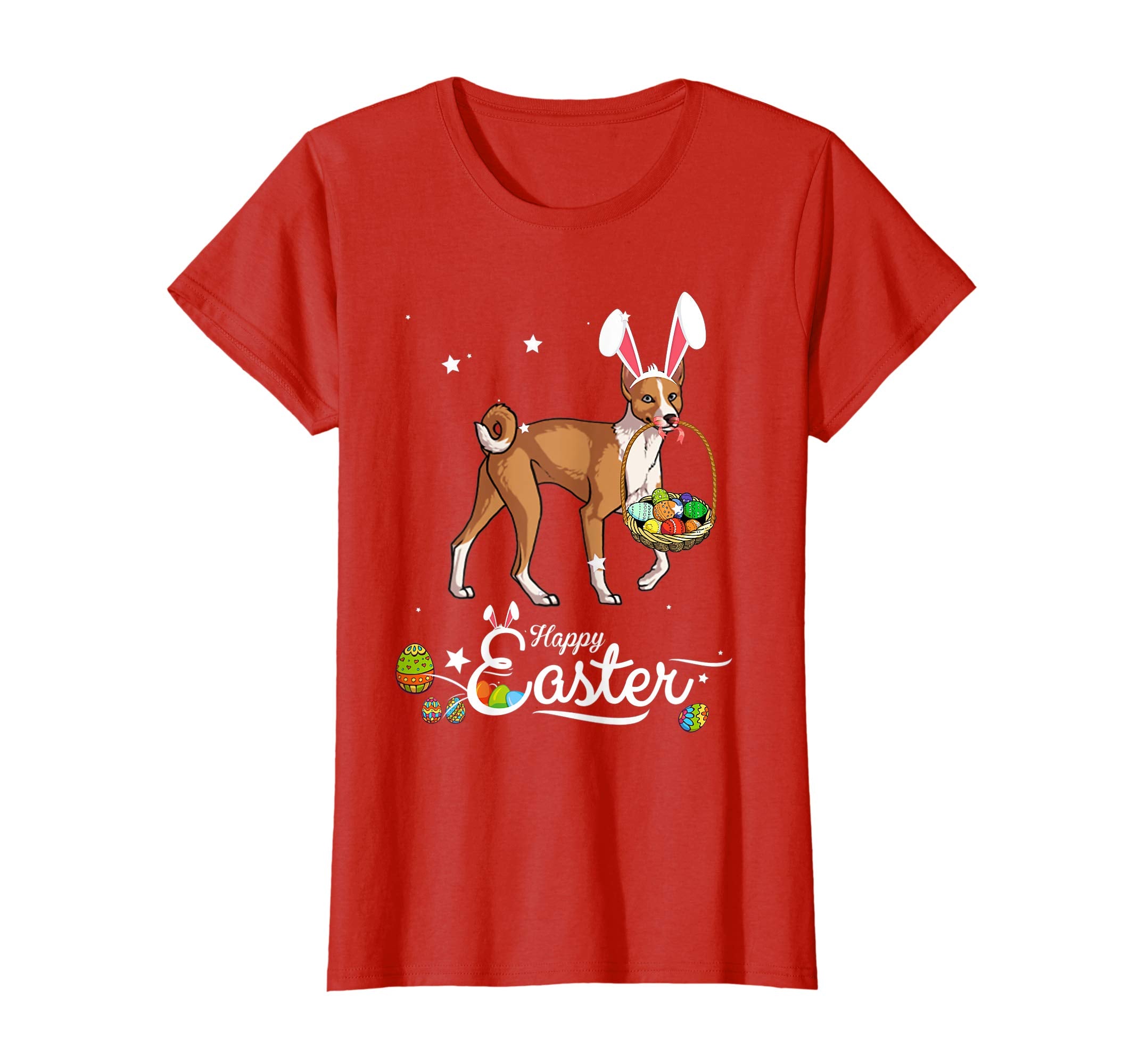 Basenji Dog With Bunny Hat Easter Costume T Shirt