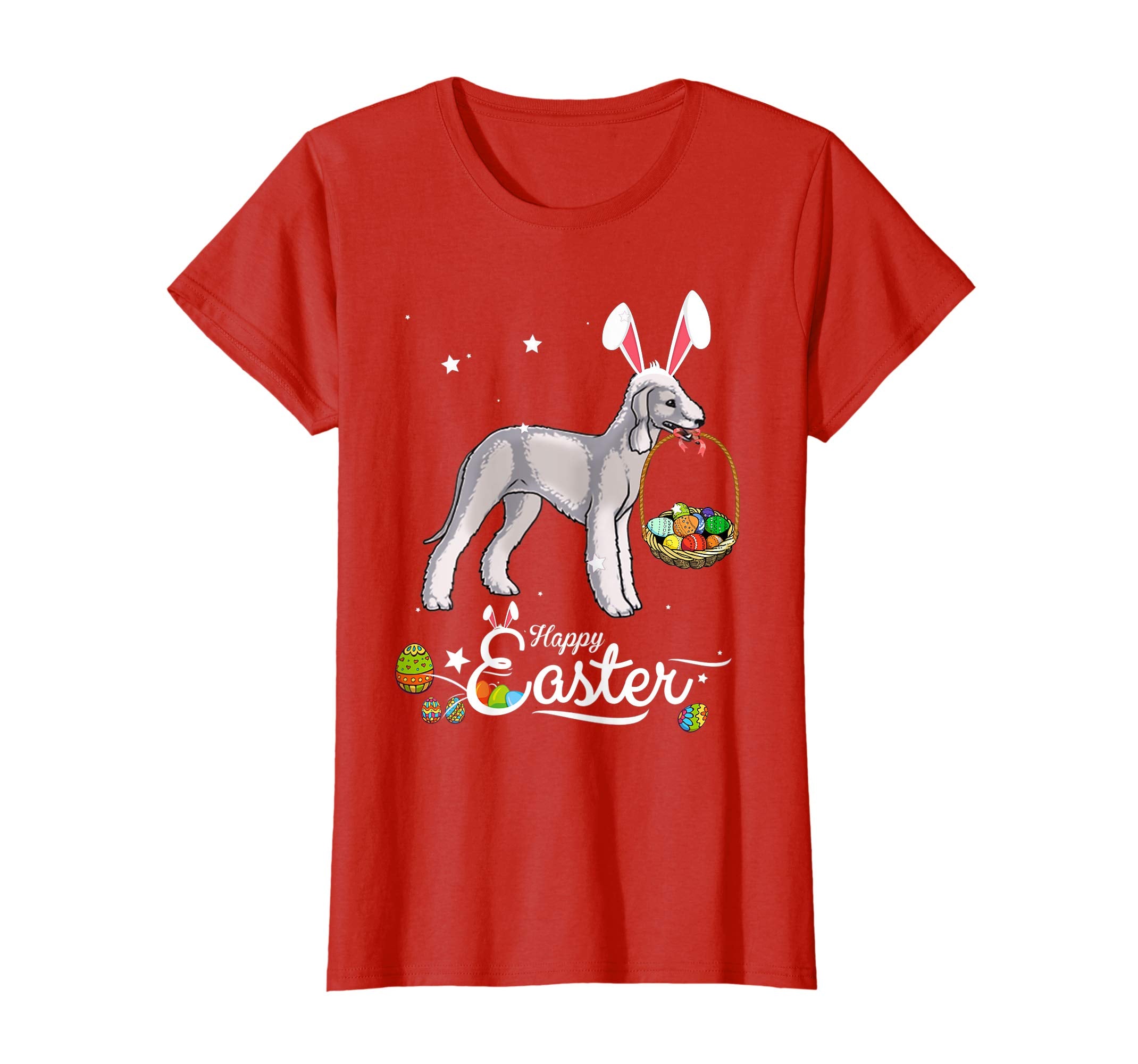 Bedlington Terrier Dog With Bunny Hat Easter Costume T Shirt