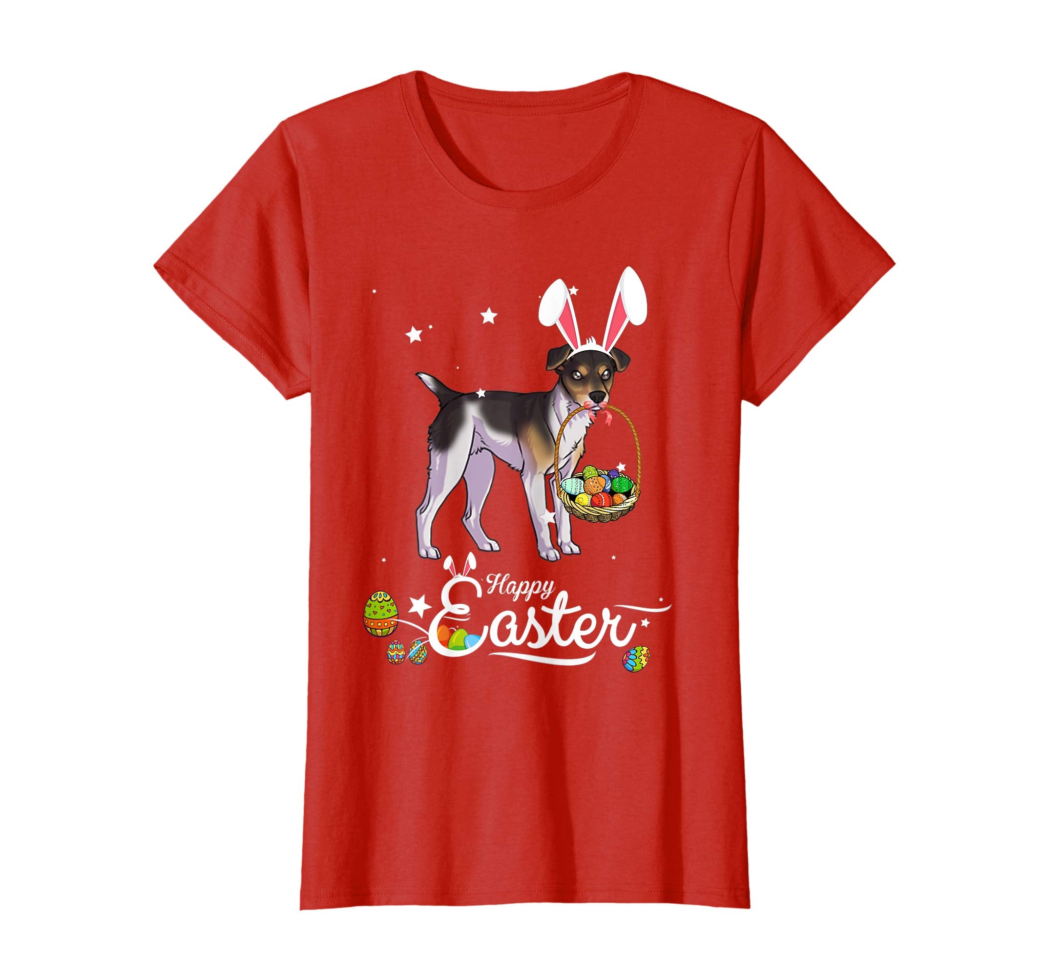 Rat Terrier Dog With Bunny Hat Easter Costume T Shirt