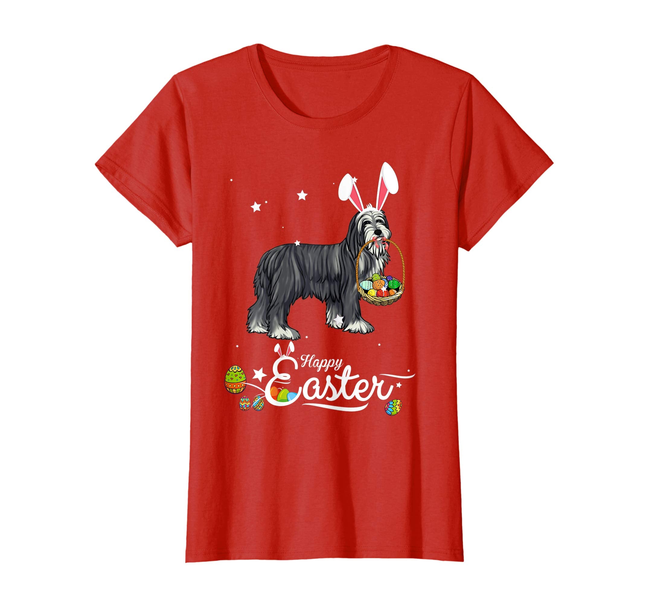 Bearded Collie Dog With Bunny Hat Easter Costume T Shirt