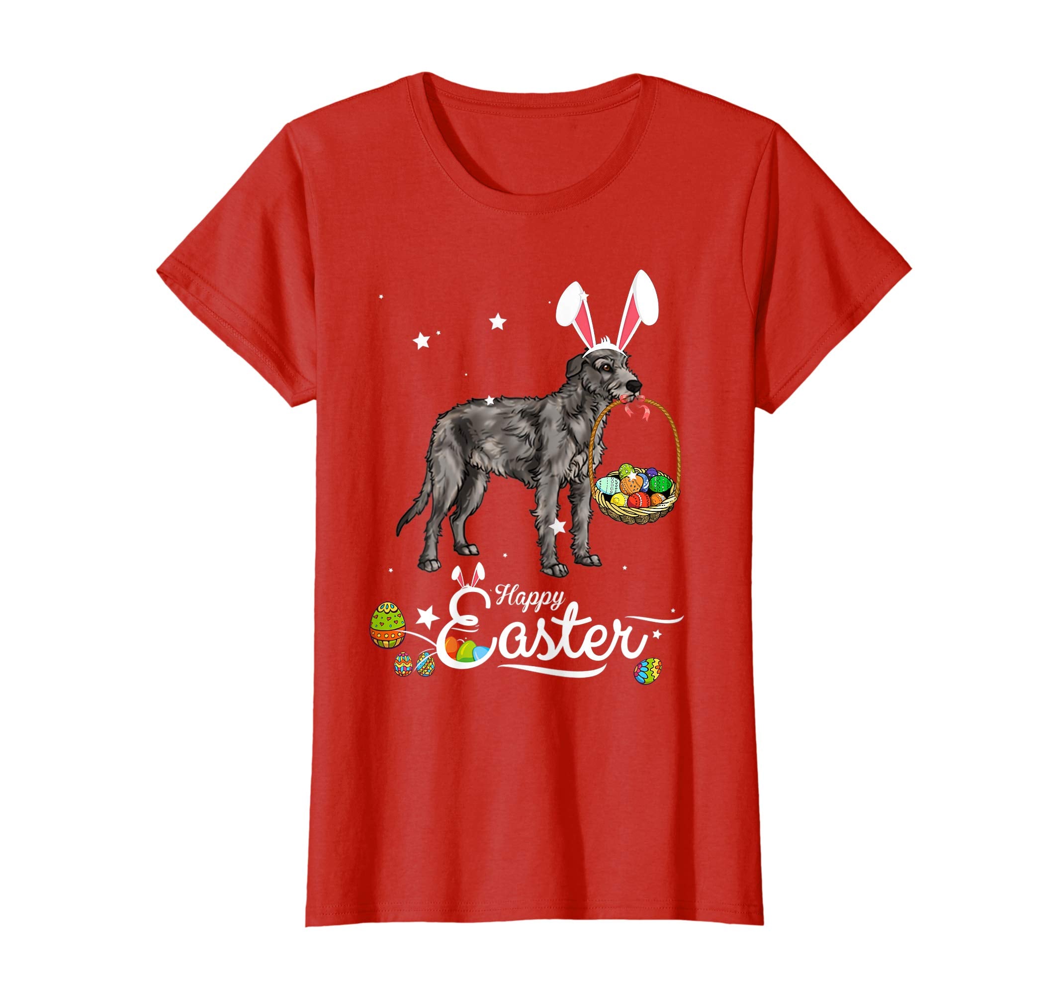 Irish Wolfhound Dog With Bunny Hat Easter Costume T Shirt