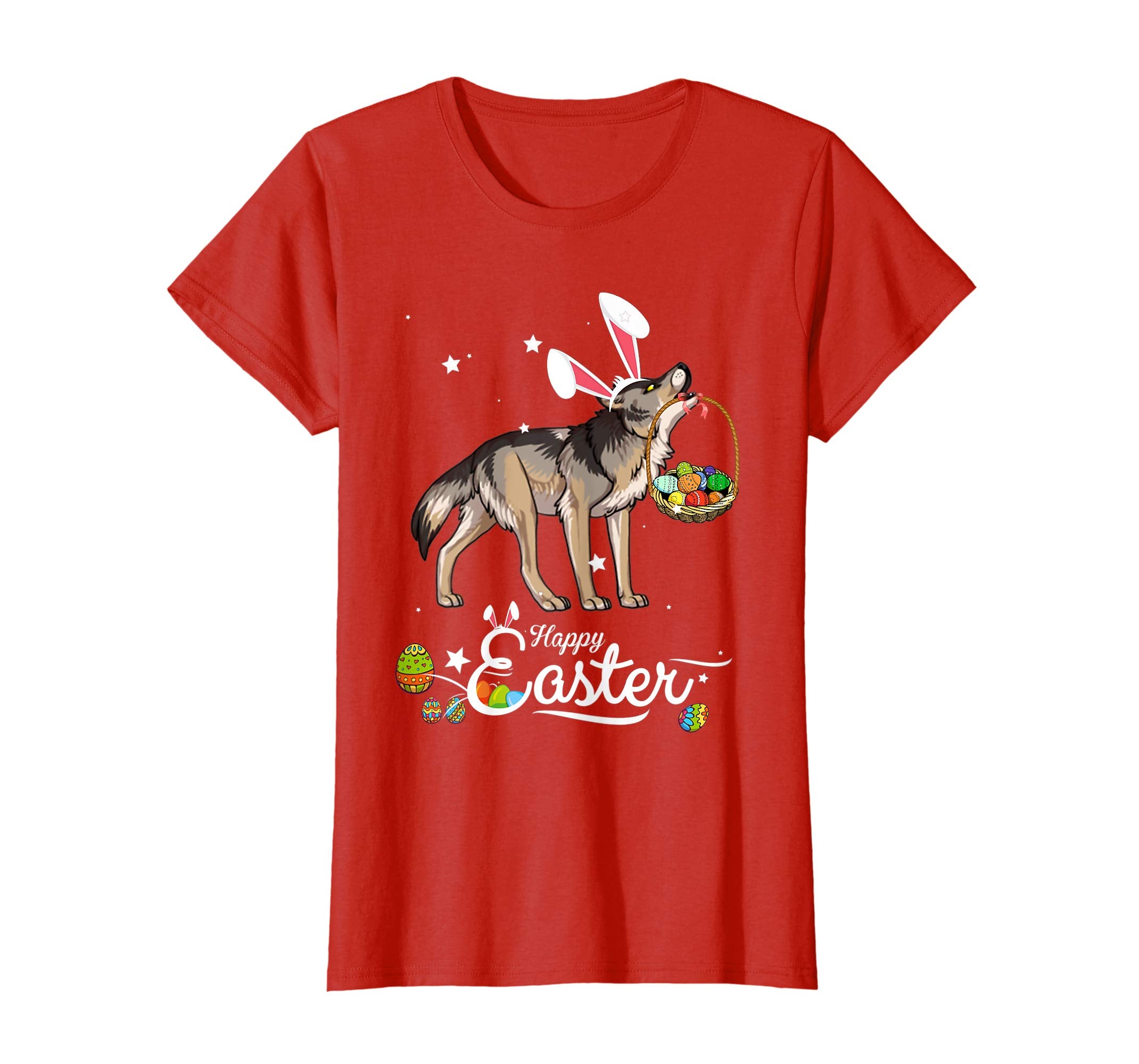 Wolf Dog With Bunny Hat Easter Costume T Shirt