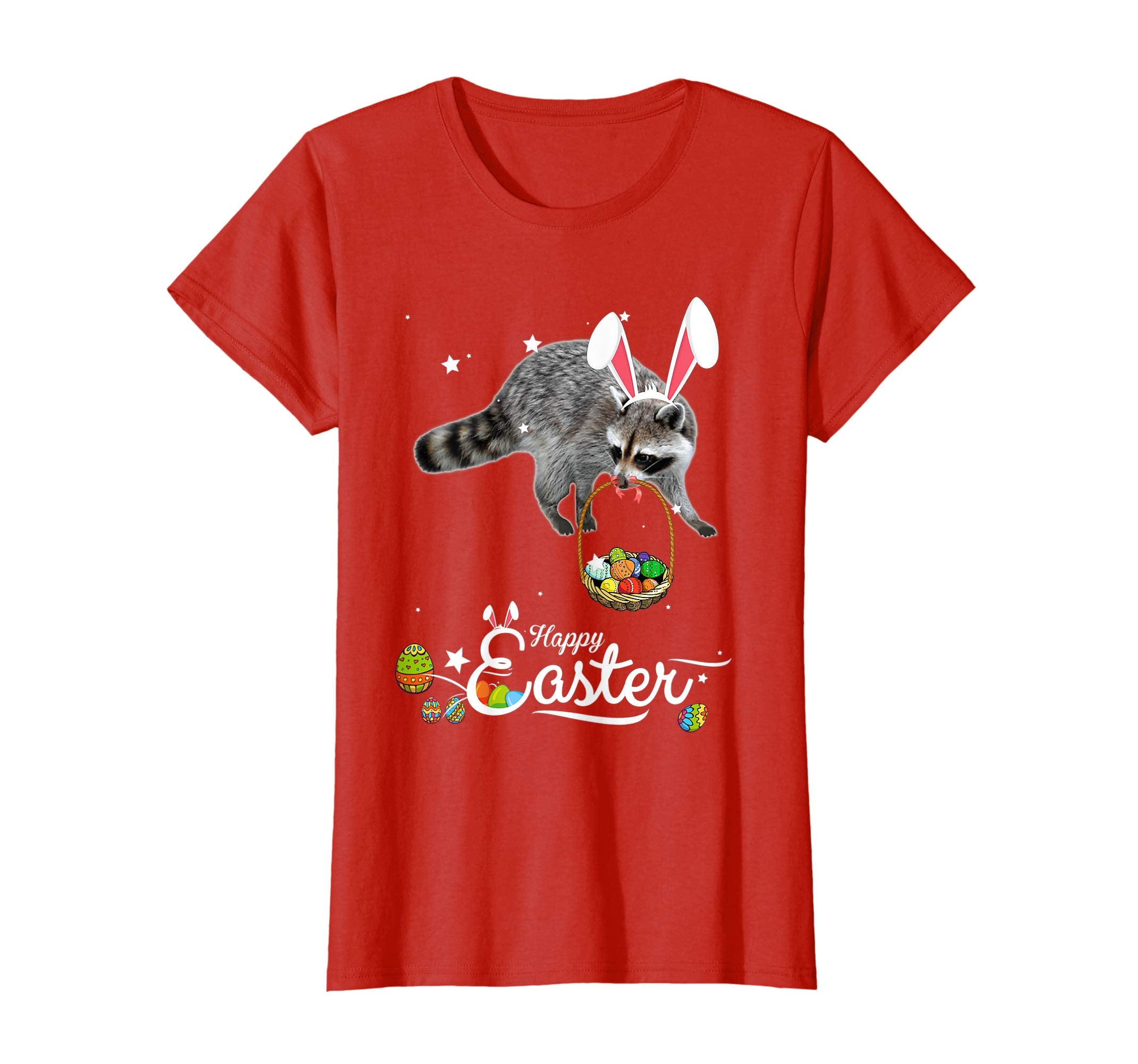 Cute Easter Racoon with Bunny Ears and Eggs T Shirt