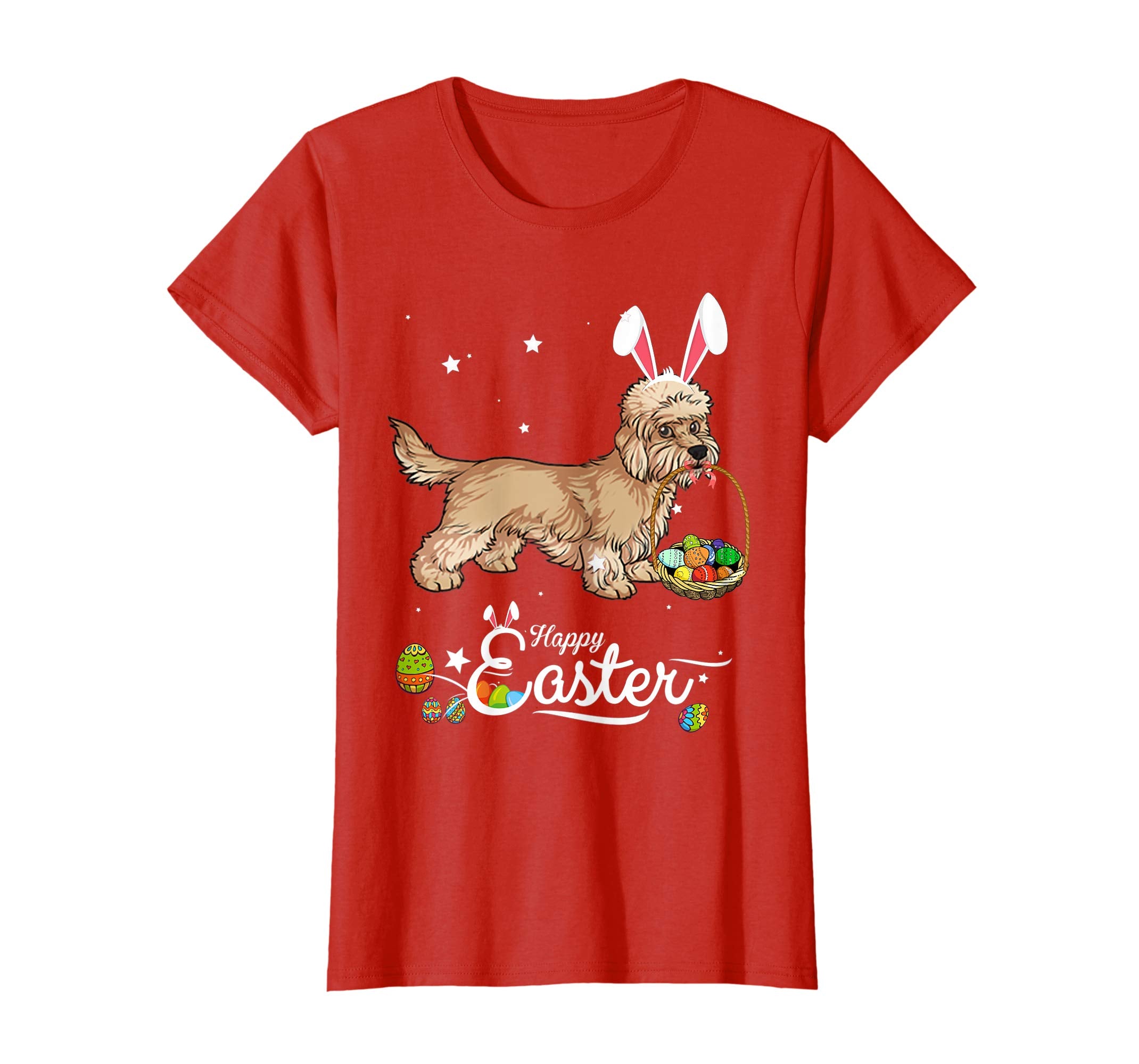 Dandi Dinmont Dog With Bunny Hat Easter Costume T Shirt