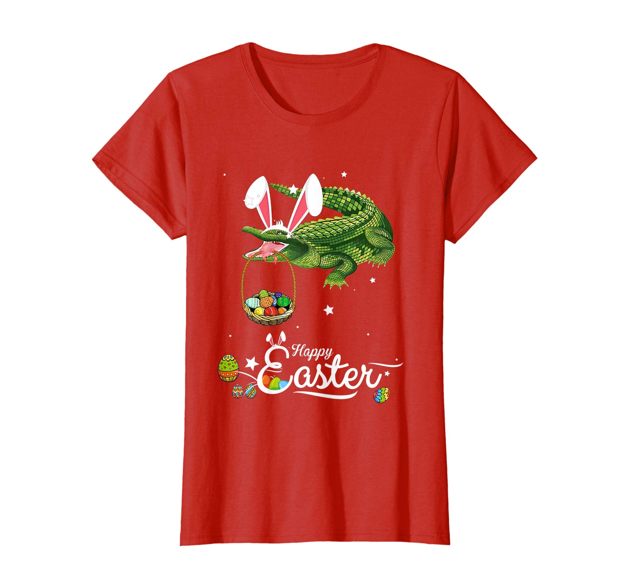 Cute Easter Crocodile with Bunny Ears and Eggs T Shirt