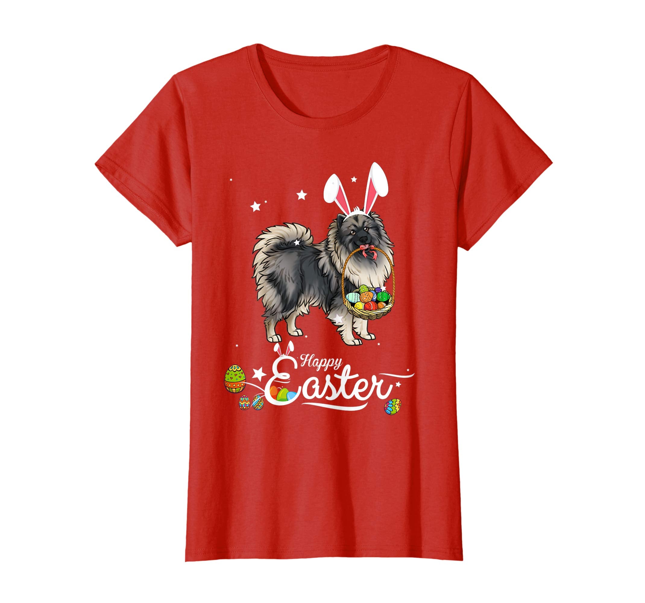 Keeshond Dog With Bunny Hat Easter Costume T Shirt