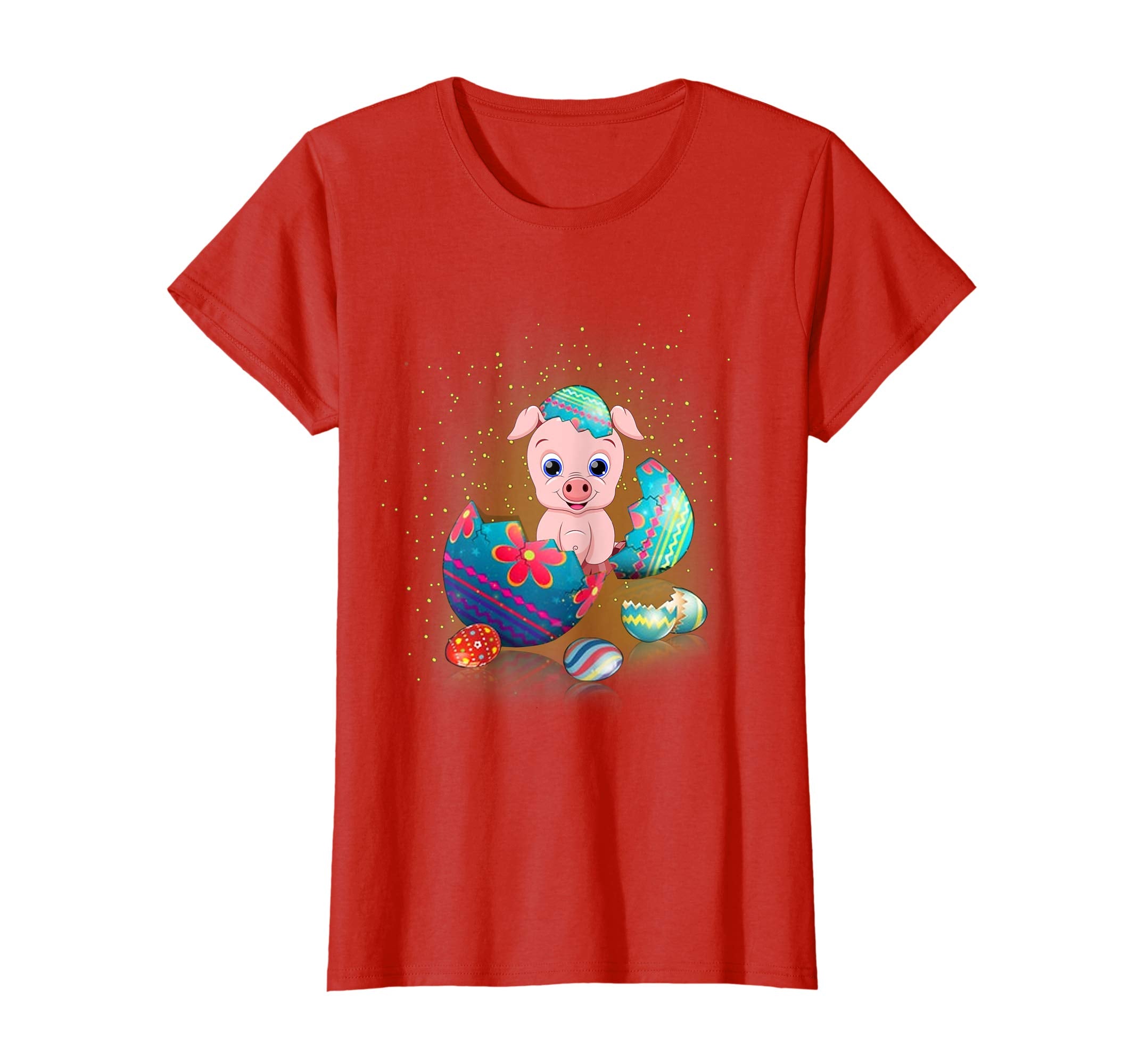 Pig Easter Eggs Funny T-Shirts Happy Easter Bunny Gifts Tee