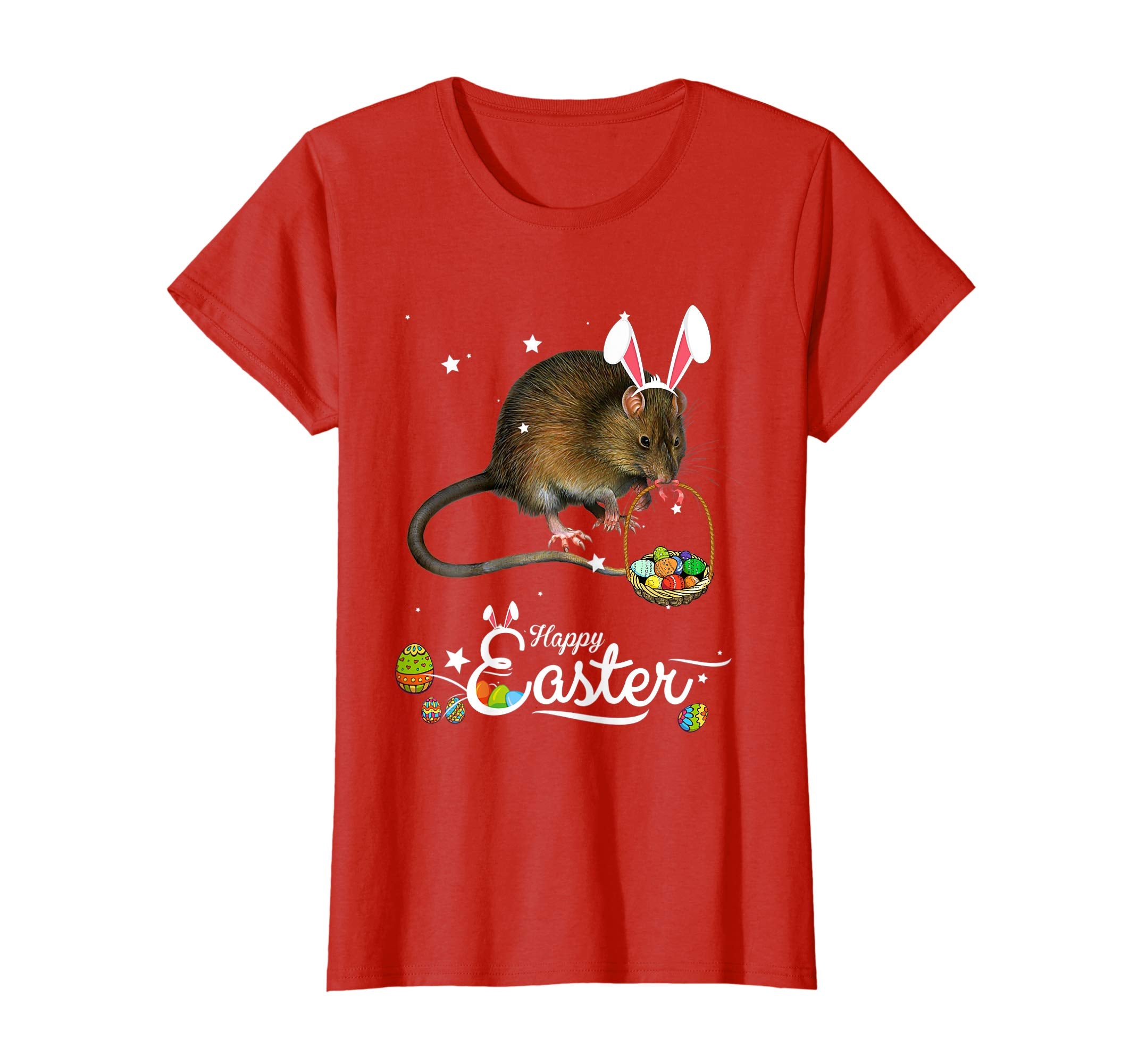 Cute Easter Rat with Bunny Ears and Eggs T Shirt