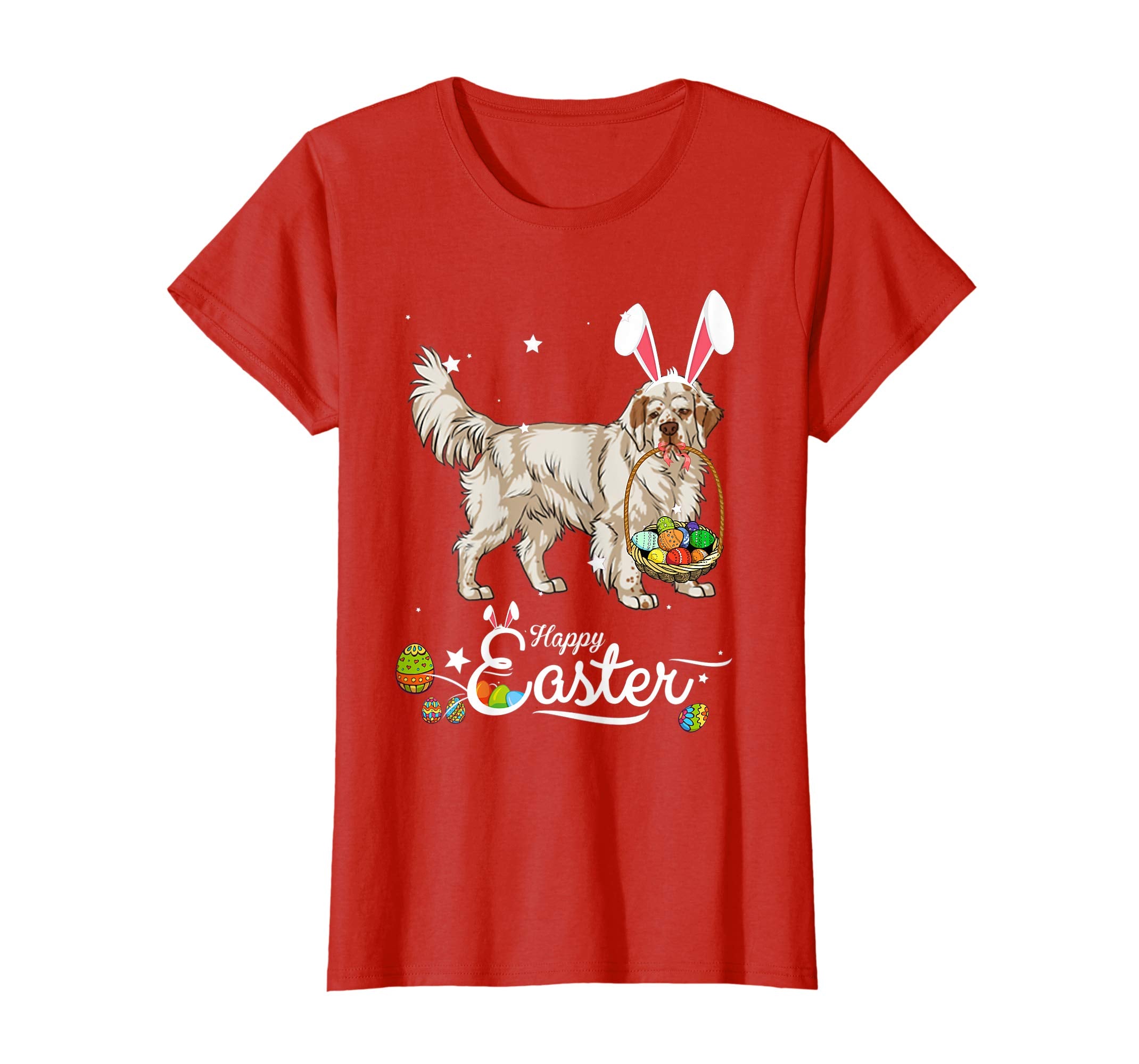 Clumber Spaniel Dog With Bunny Hat Easter Costume T Shirt