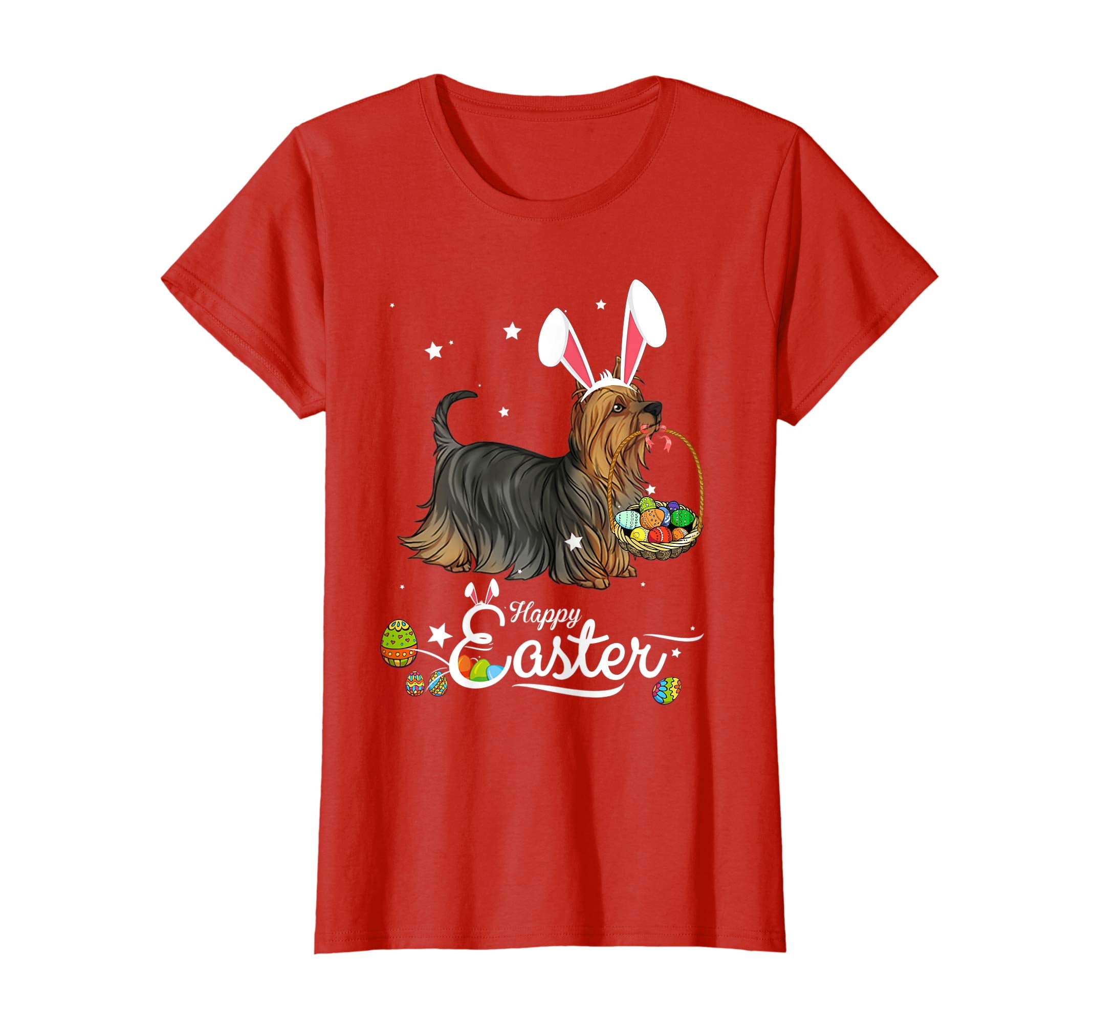 Silky Terrier Dog With Bunny Hat Easter Costume T Shirt