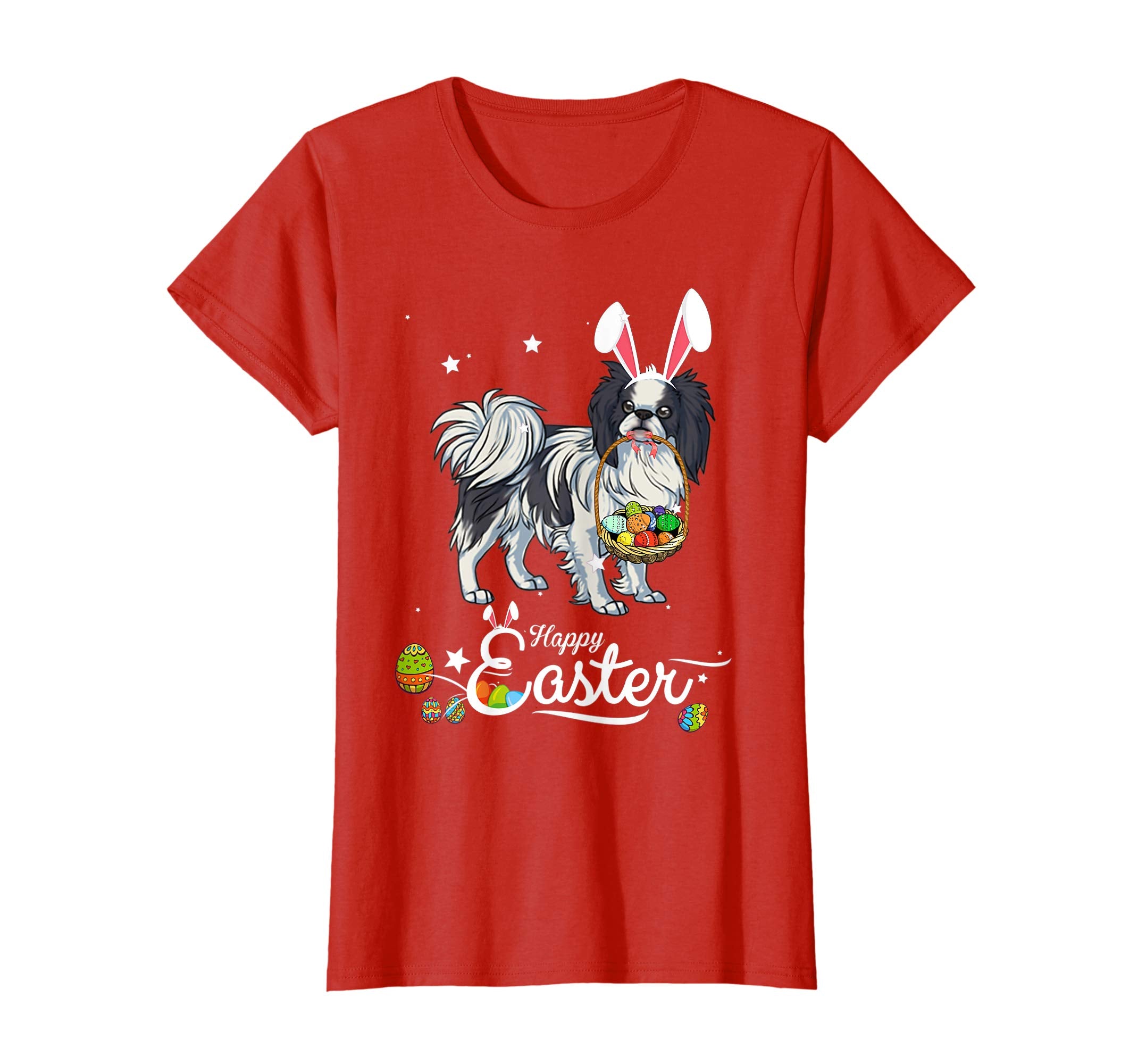 Japanese Chin Dog With Bunny Hat Easter Costume T Shirt