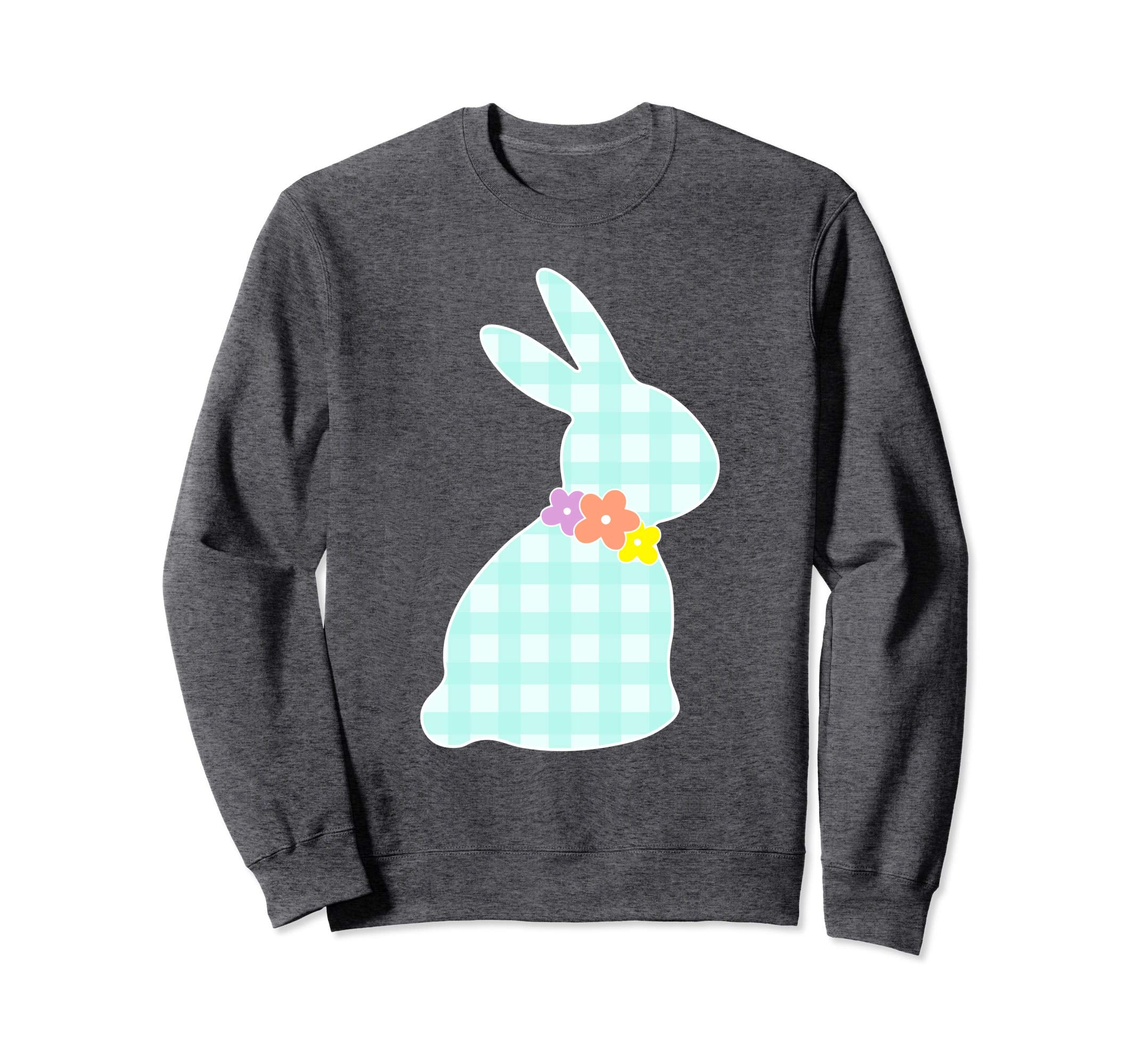 Bunny Buffalo Plaid Bow Happy Easter Women Sweatshirt Gift