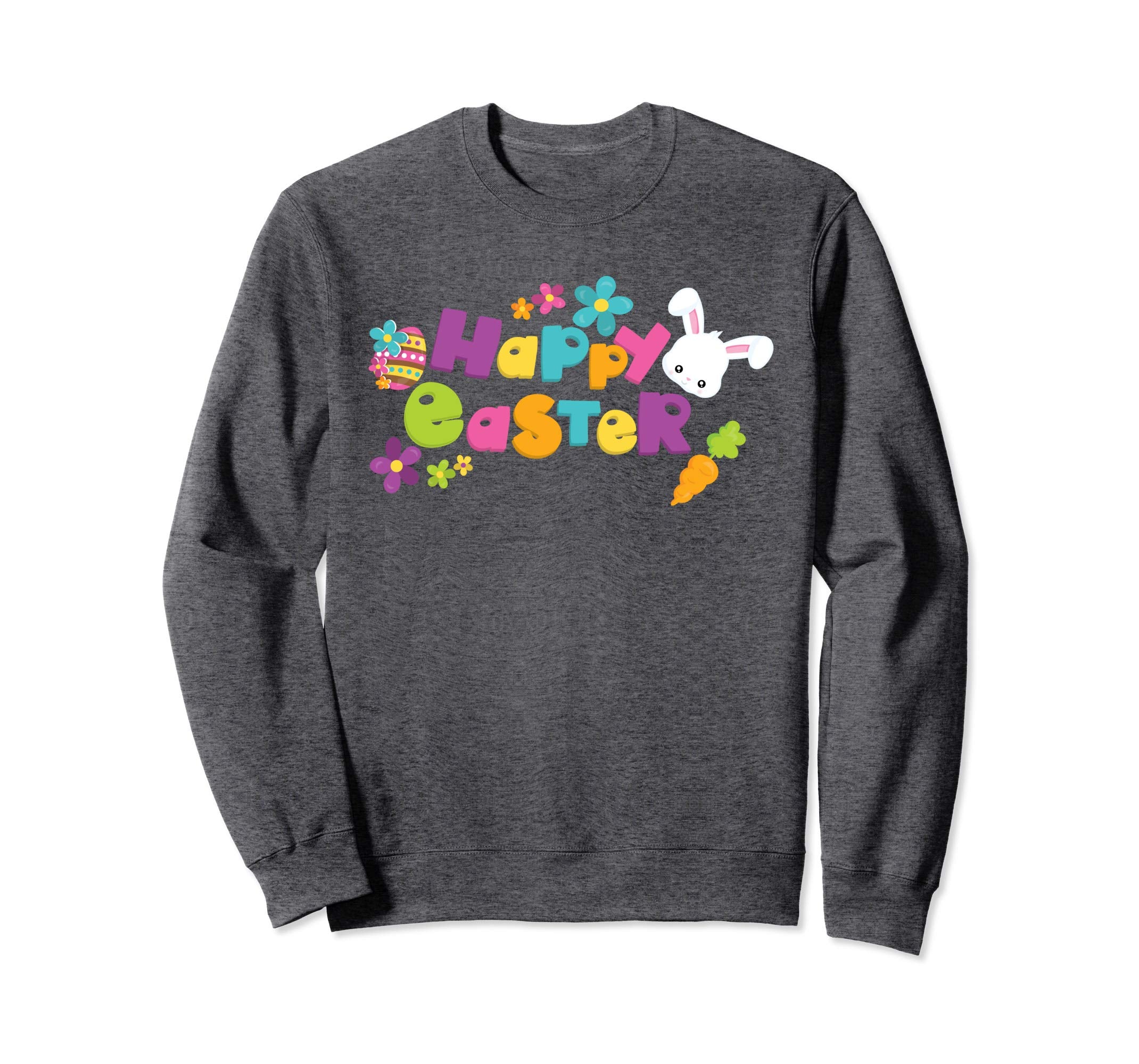 Happy Easter Shirt Cute Bunny Flower Carrots Sweatshirt