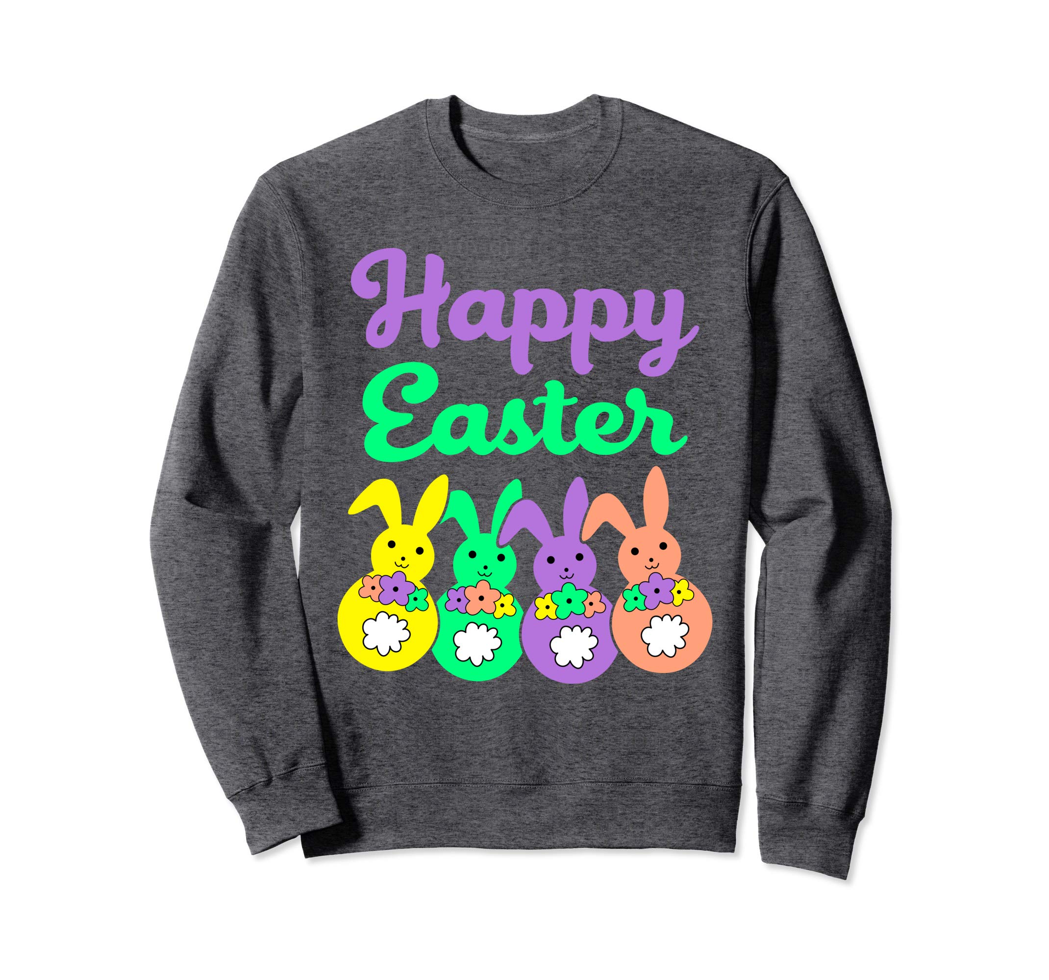 Happy Easter Egg Hunt Bunnies Bow Men Women Sweatshirt Gift