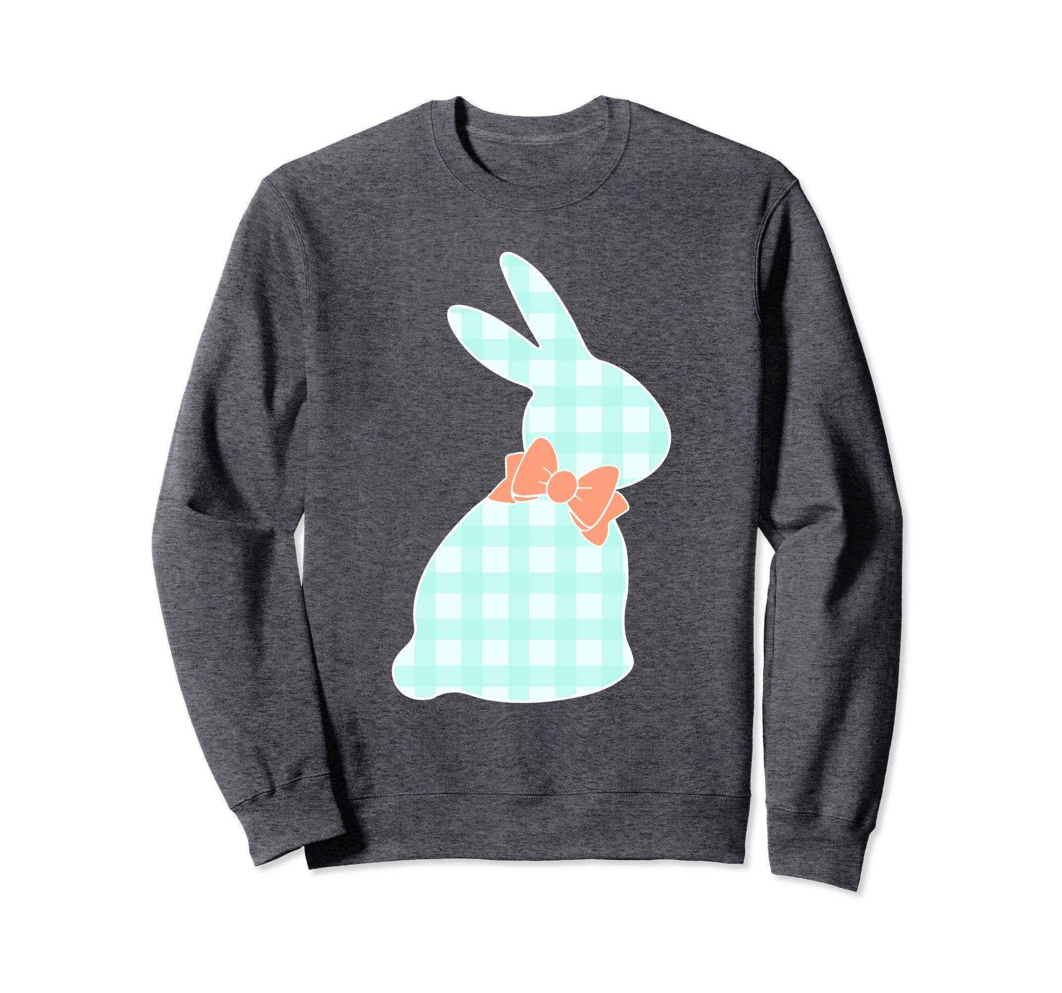 Bunny Buffalo Plaid Bow Happy Easter Women Sweatshirt Gift