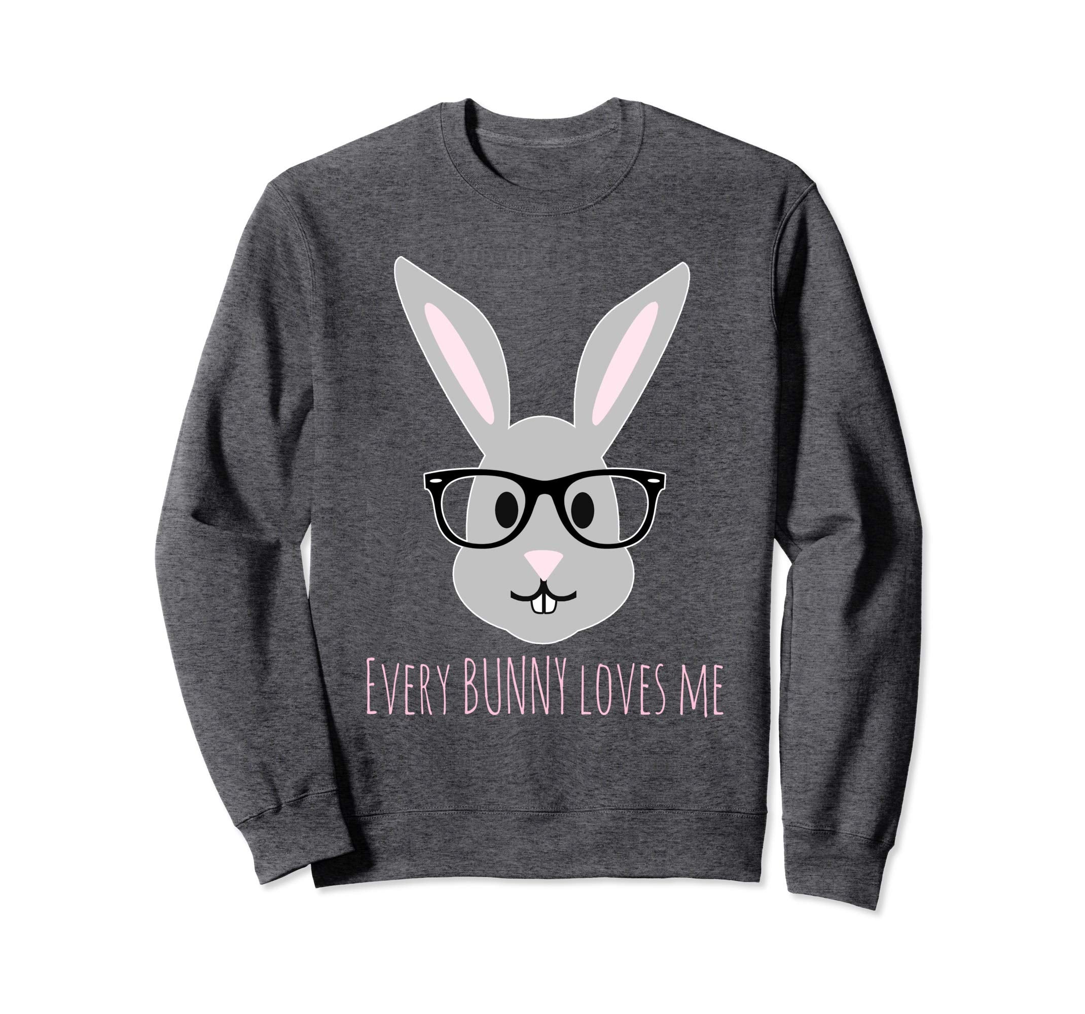 Happy Easter Shirt Cute Bunny Head with Glasses Sweatshirt
