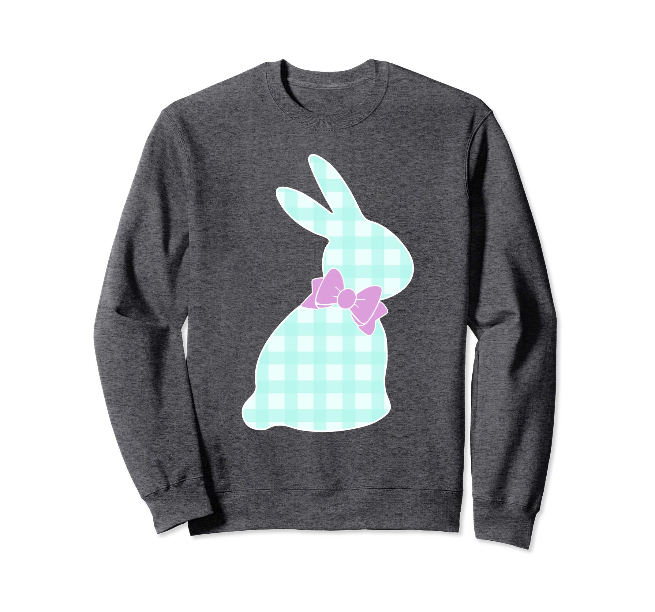 Bunny Buffalo Plaid Bow Happy Easter Women Sweatshirt Gift
