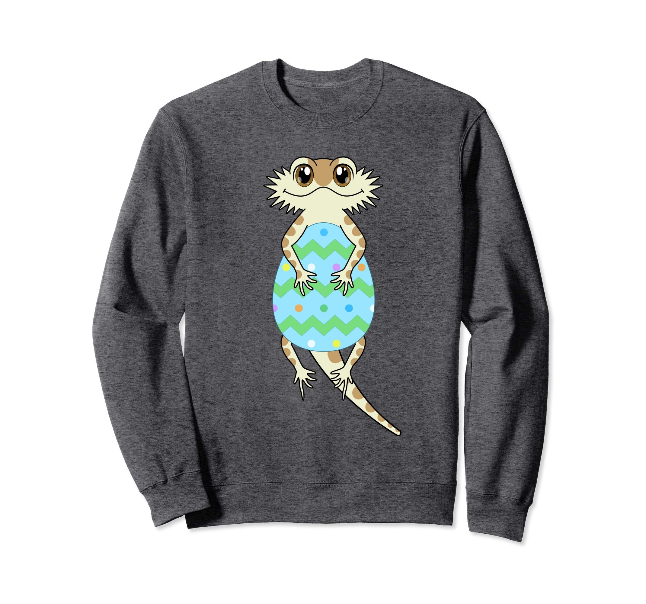 Bearded Dragon Easter Sweatshirt Cartoon Cute Easter Egg