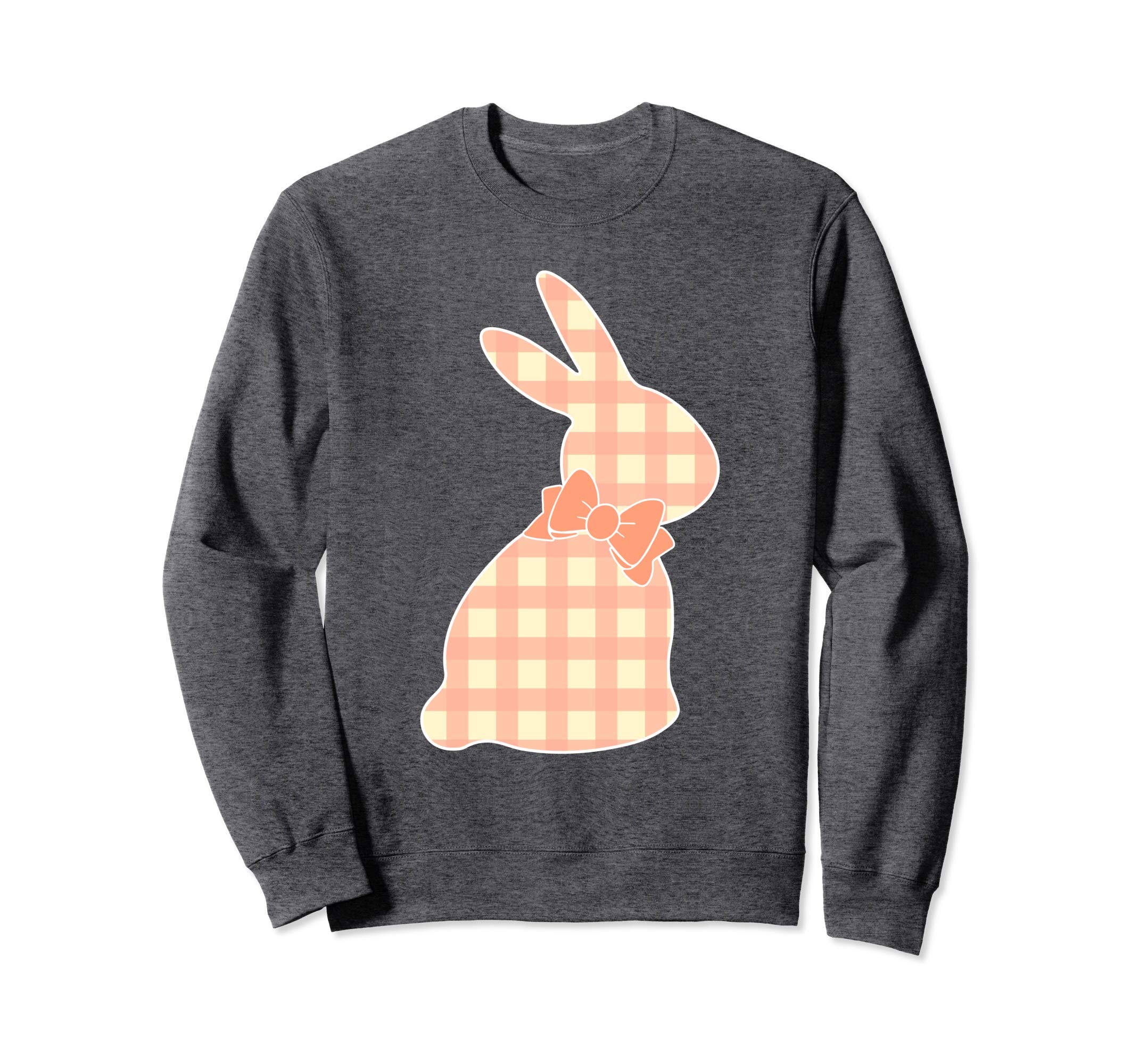 Bunny Buffalo Plaid Bow Happy Easter Women Sweatshirt Gift