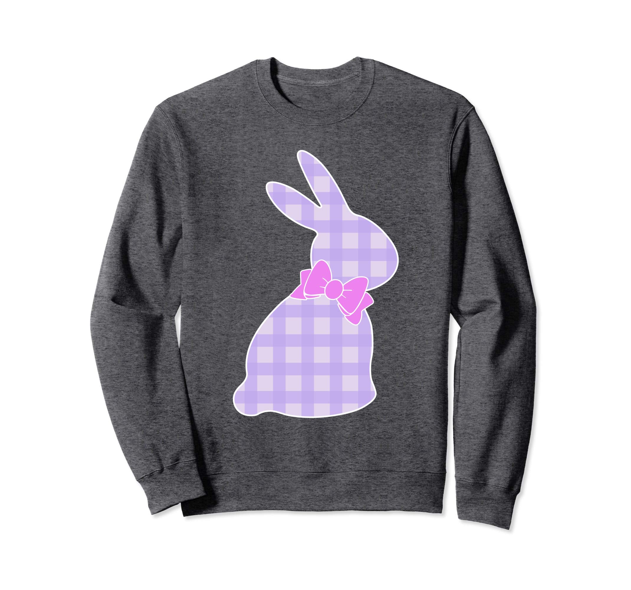 Bunny Buffalo Plaid Bow Happy Easter Women Sweatshirt Gift