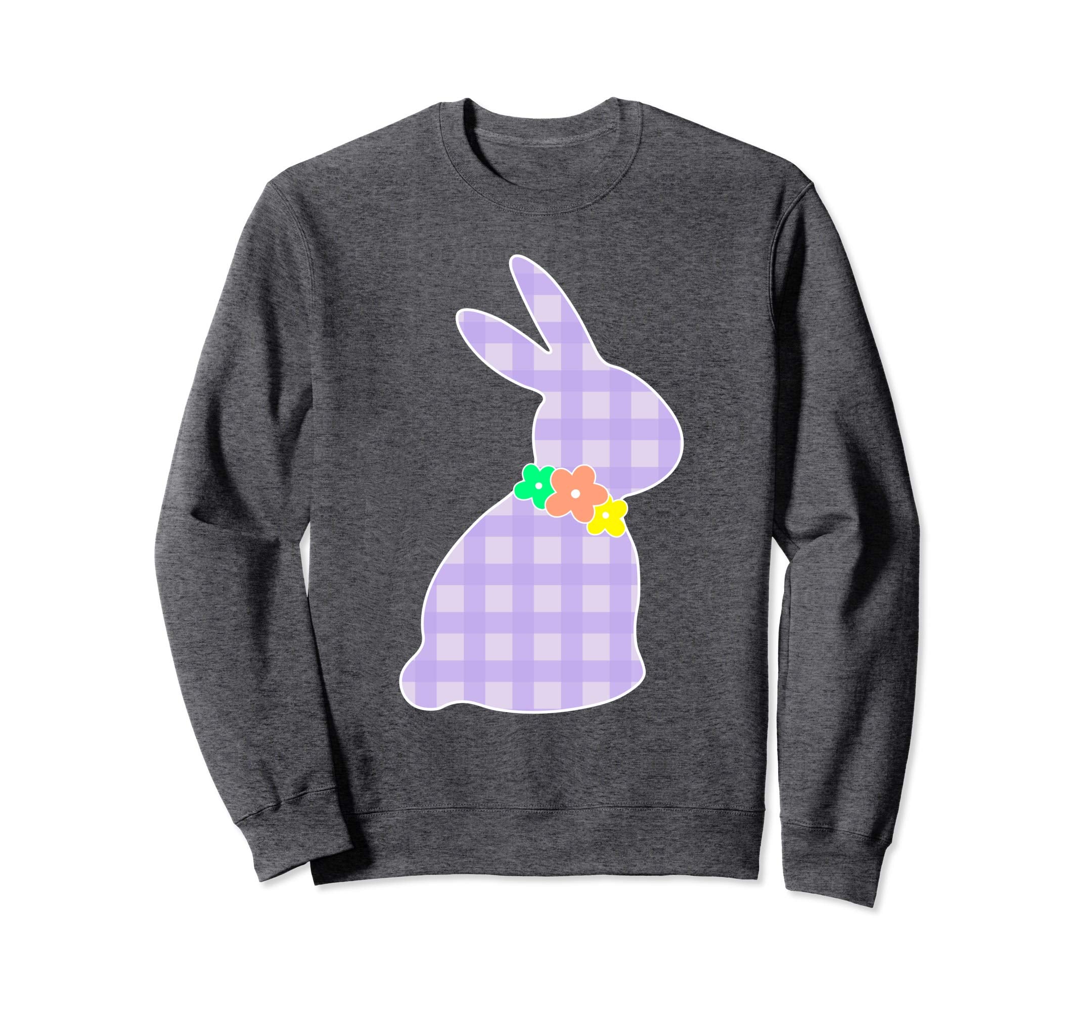 Bunny Buffalo Plaid Bow Happy Easter Women Sweatshirt Gift
