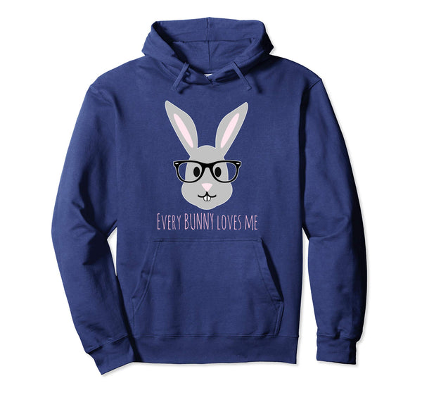 Happy Easter Shirt Bunny Head with Glasses Hoody Hoodie