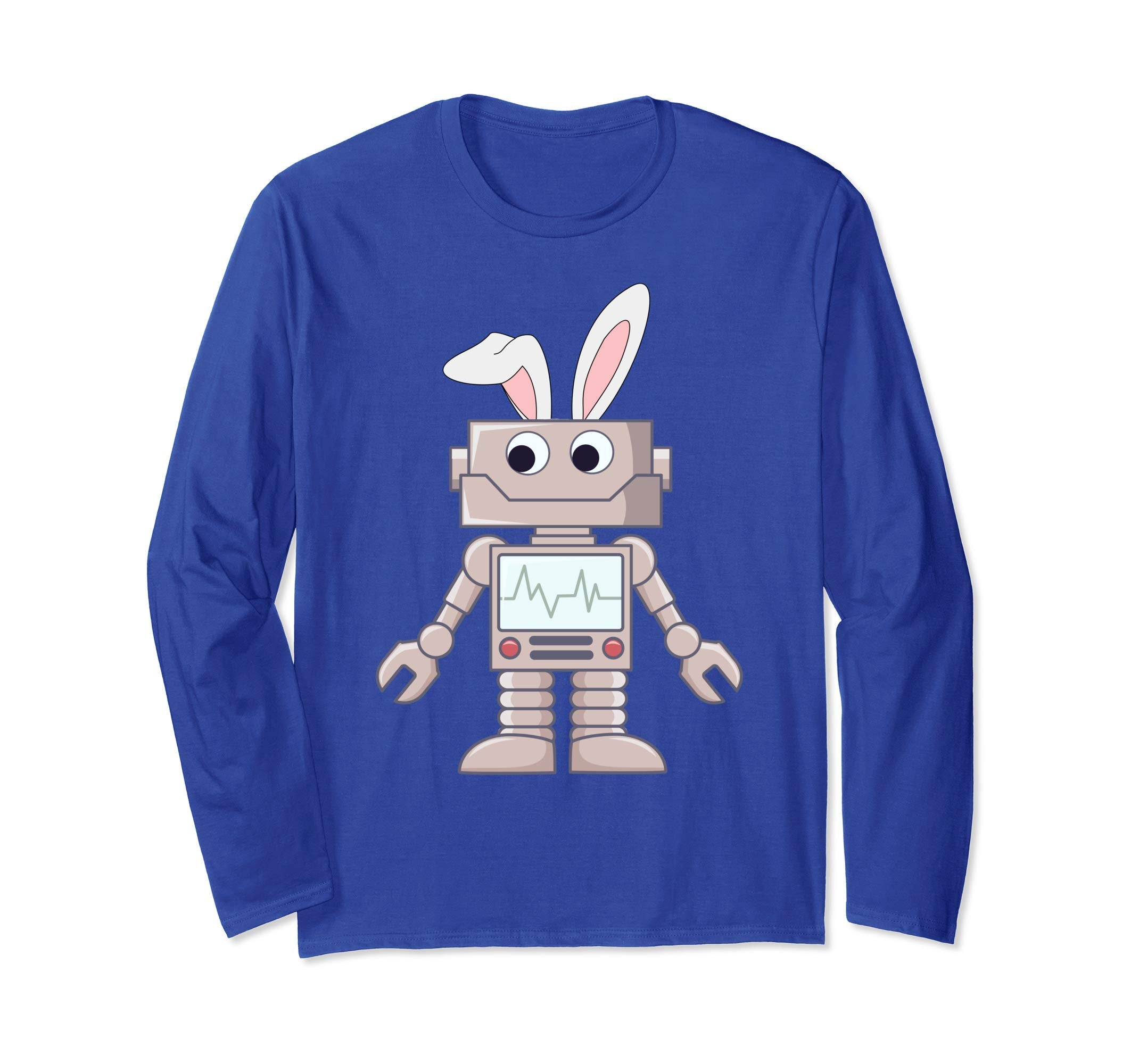 Cute Robot Bunny Easter Long Sleeve T-Shirt