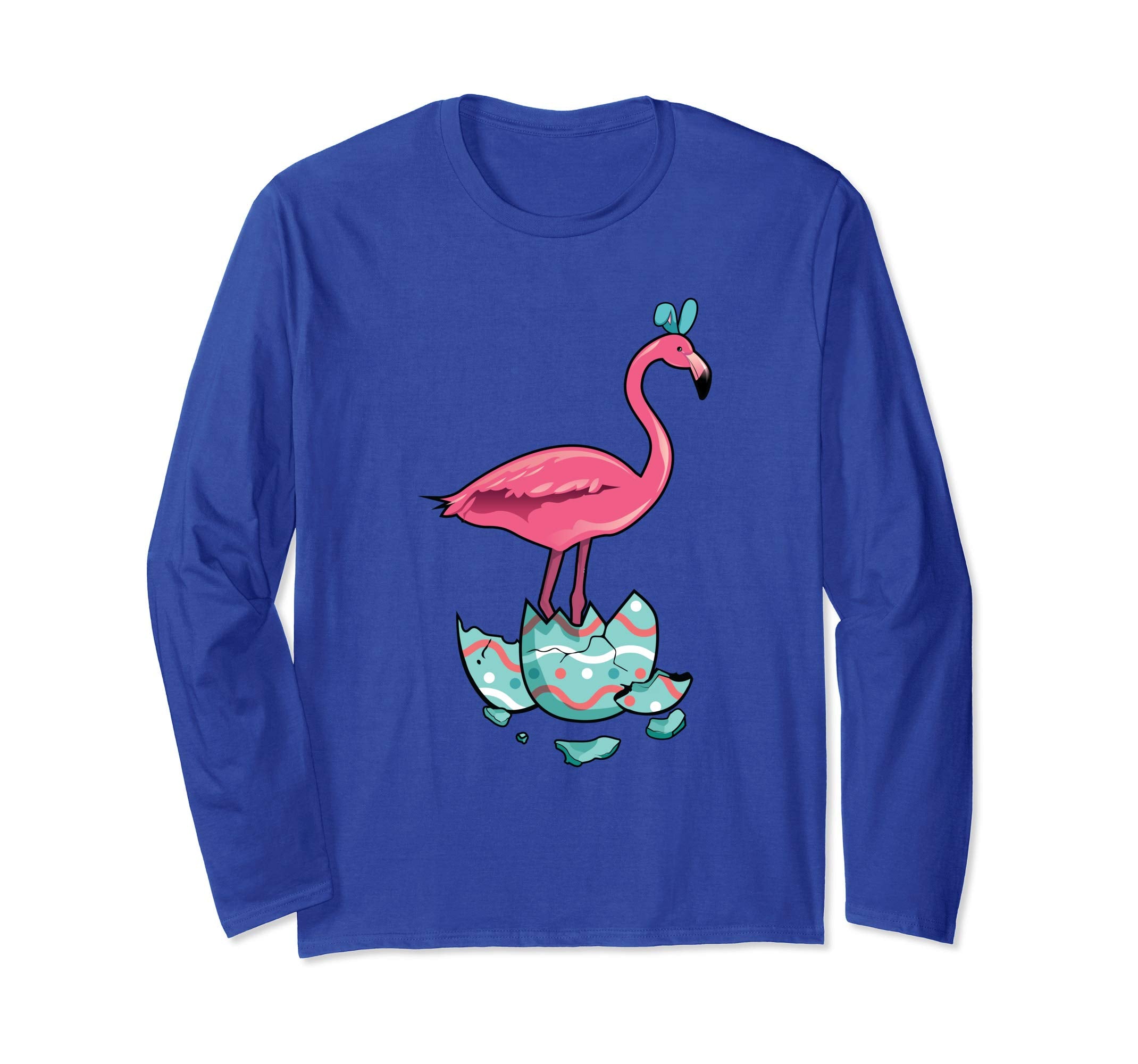 Flamingo Print Easter Egg Long Sleeve Shirt
