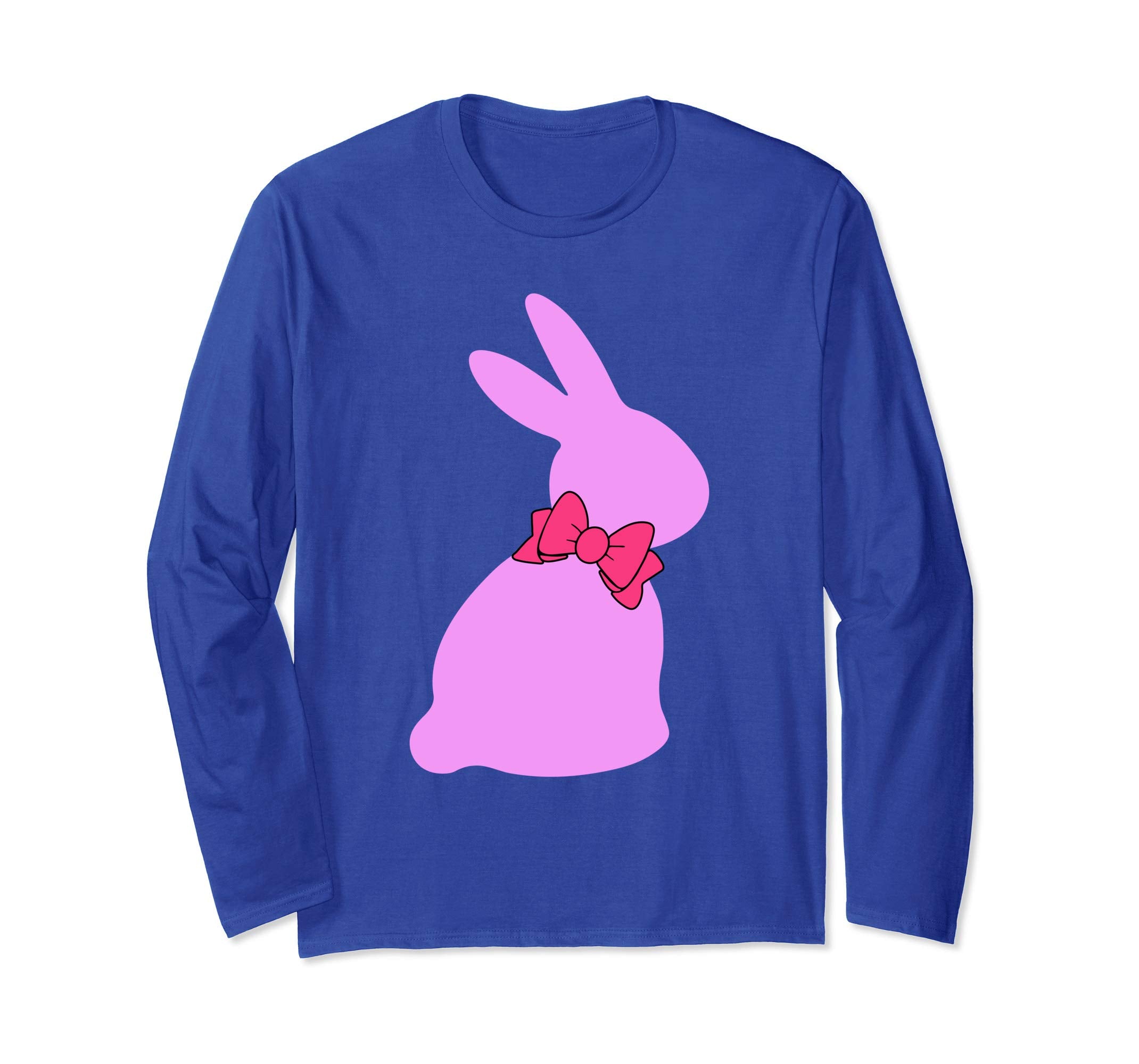 Happy Easter Bunny Silhouette Bow Long Sleeve T Shirt Gift