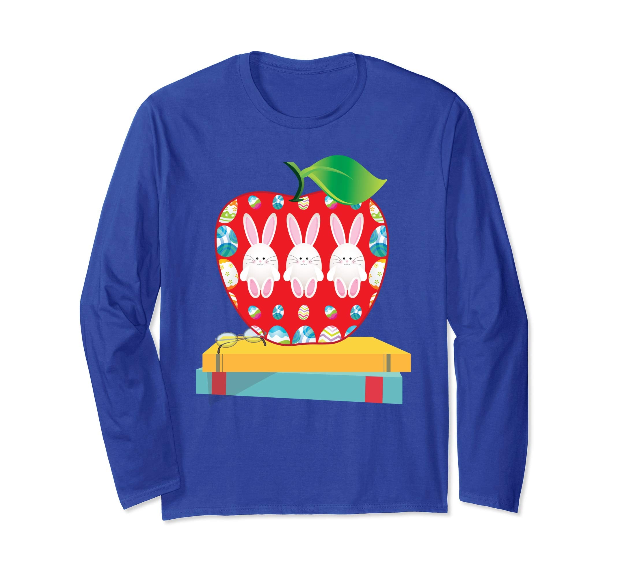 Apple Bunny Teacher I Love My Bunnies Easter Day T-Shirt Boy