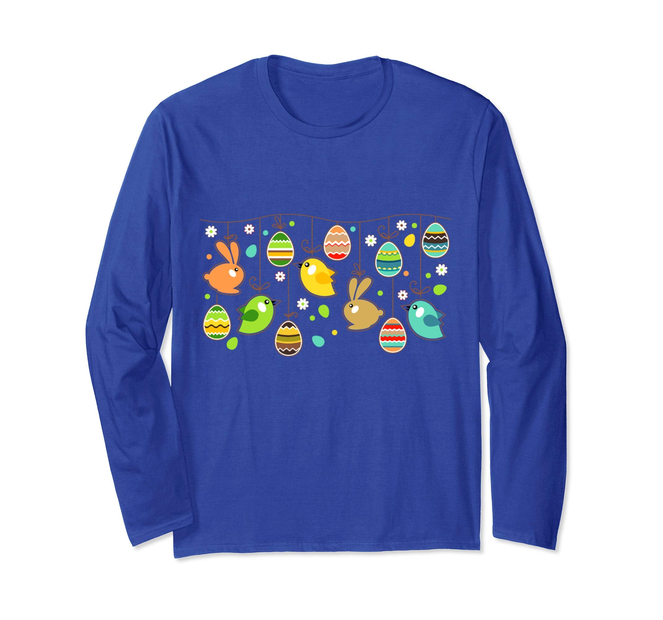 Easter Spring Charm Egg Bunny Bird Fun Cute L/S Shirt