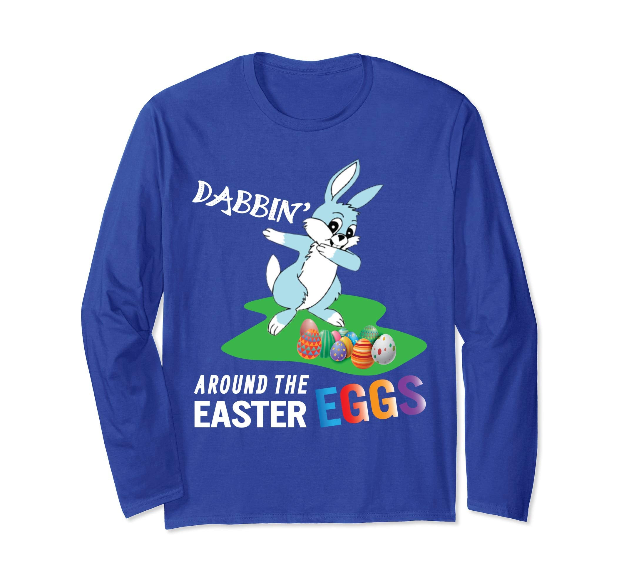 Blue Bunny Rabbit Dab Dabbin' Around The Easter Eggs Shirt