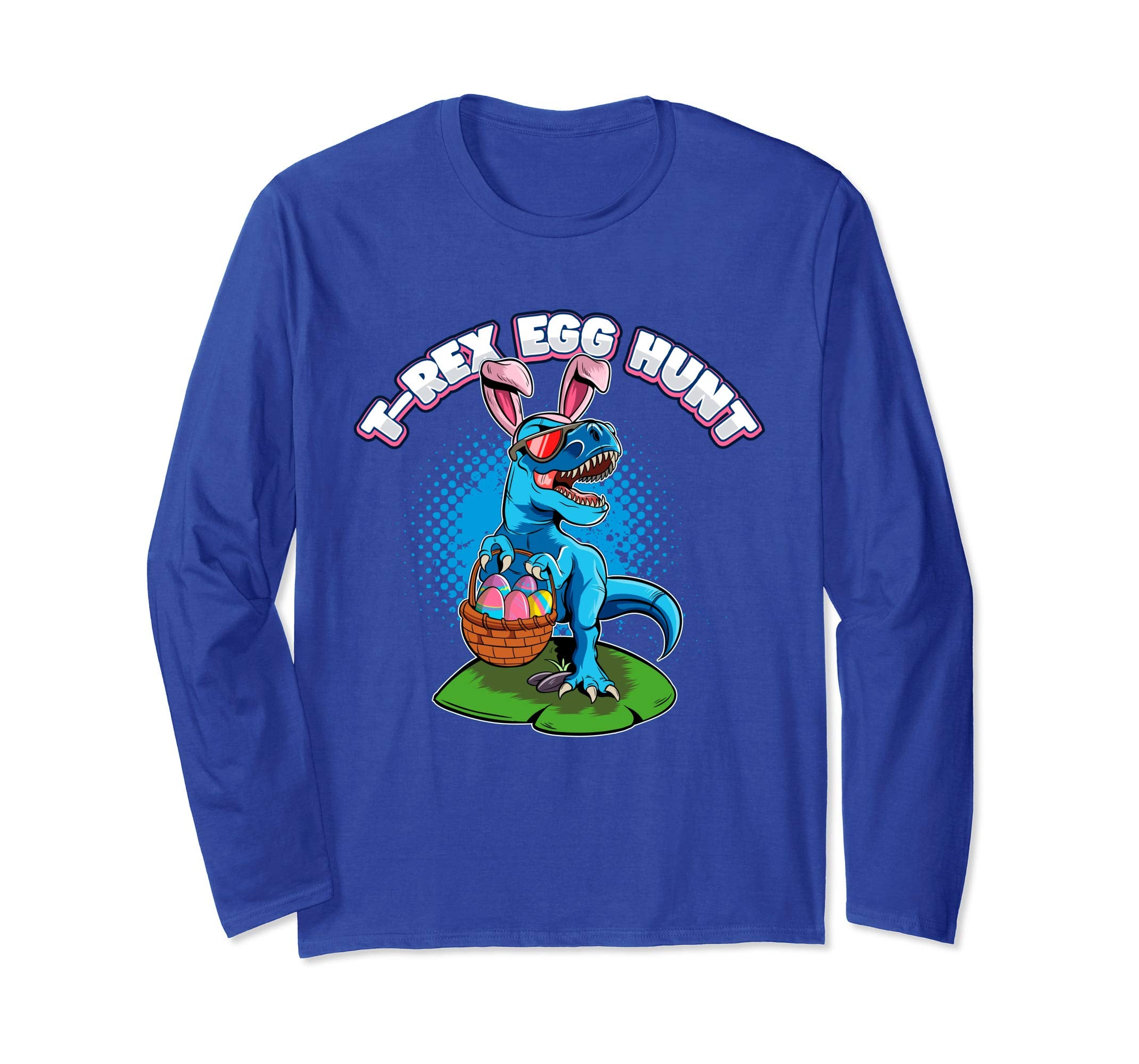 T-Rex Egg Hunt Easter Dinosaur Long Sleeve Shirt