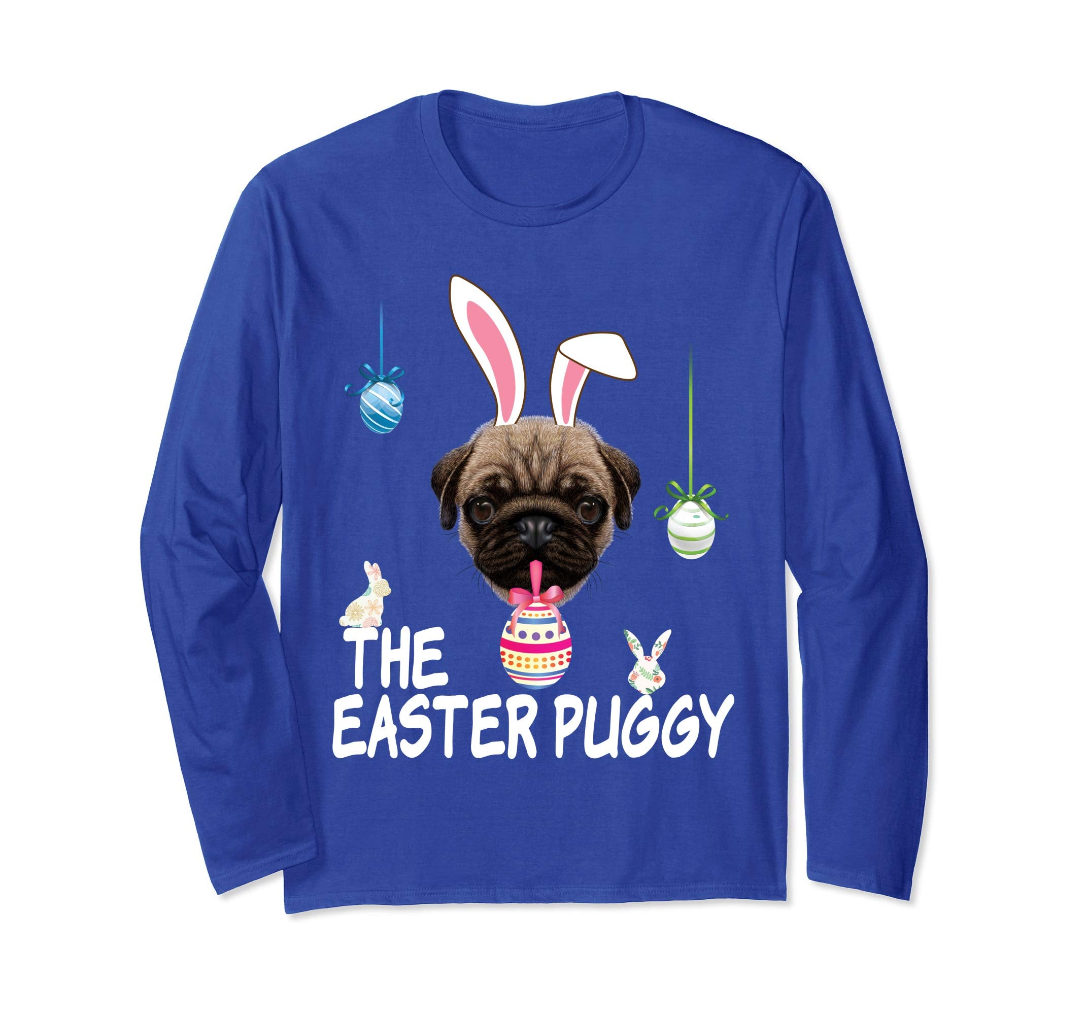 The Puggy Easter Pug Dog Bunny Egg T-Shirt Dog Lover Hunting