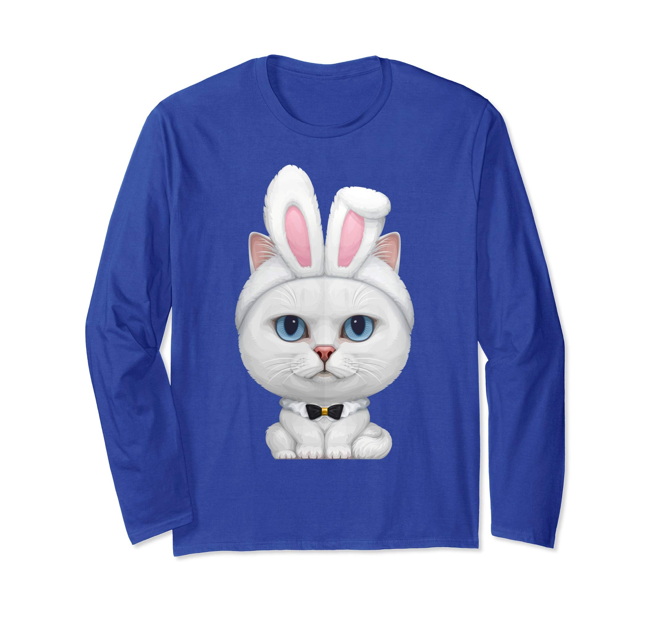 White Cat in the Easter Bunny Costume Long Sleeve T-Shirt