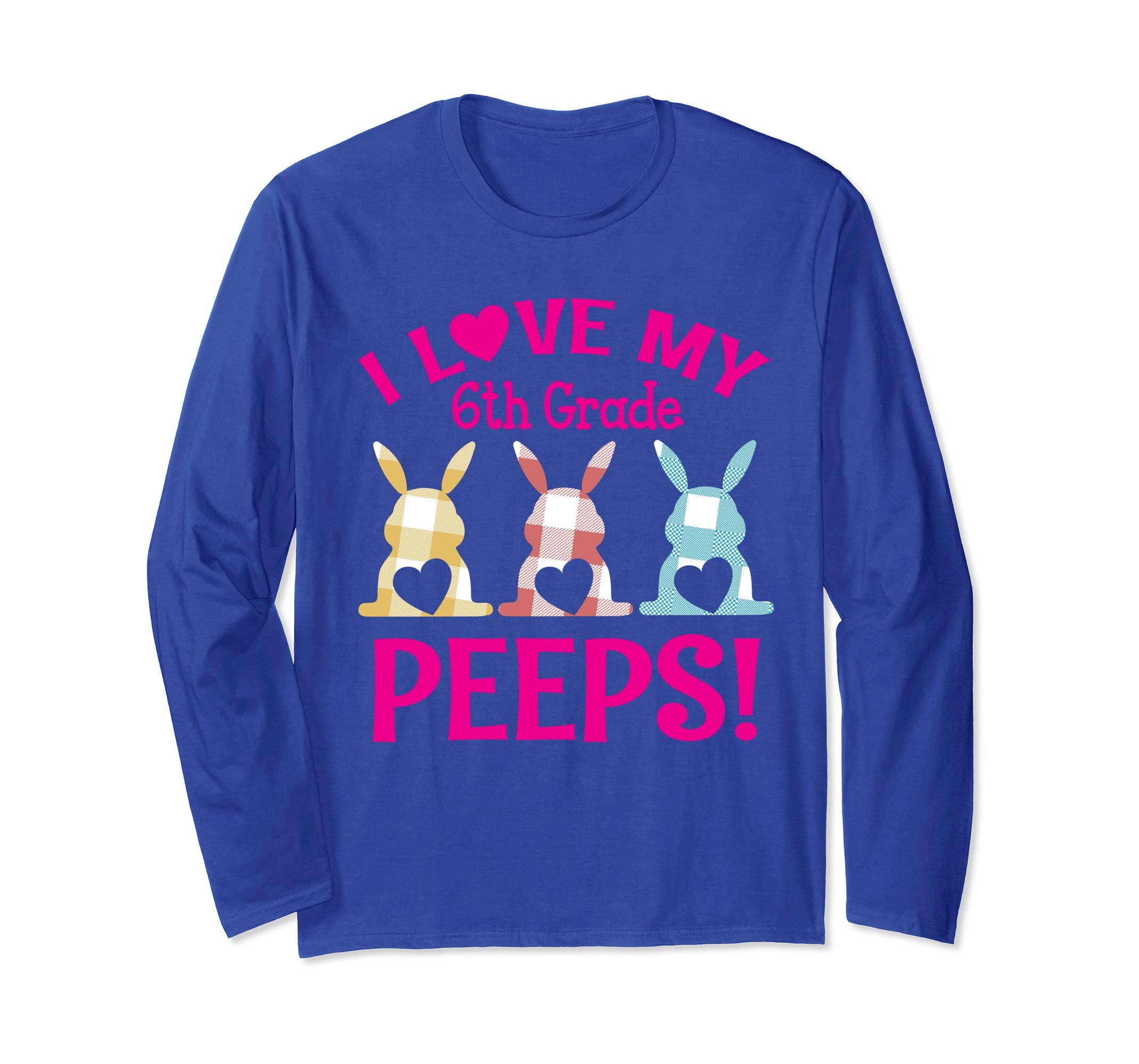 I Love My 6th Grade Peeps Bunnies Teacher Easter Retro Shirt