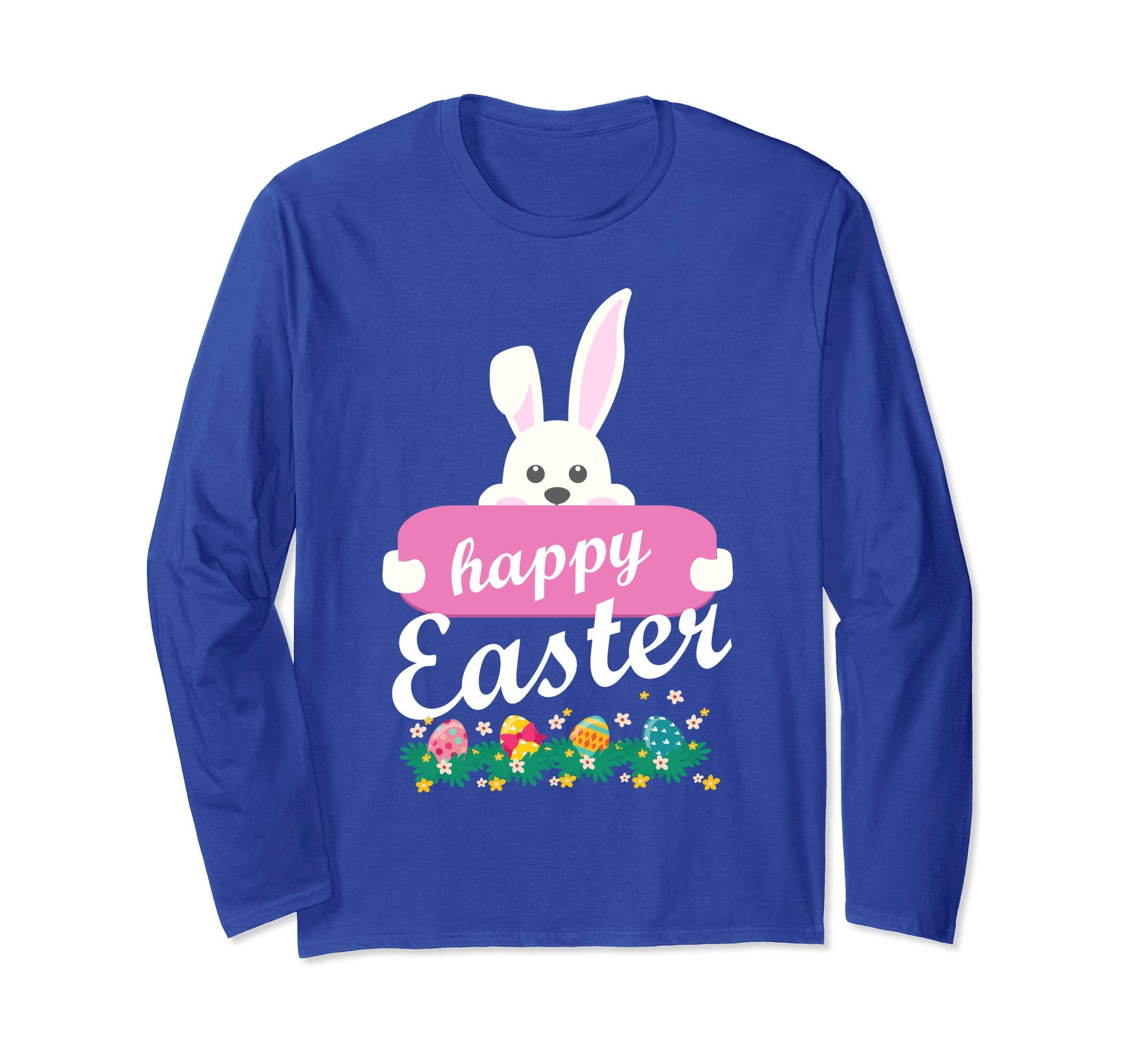 Bunny Rabbit Happy Easter Day Easter Eggs Flowers Shirt