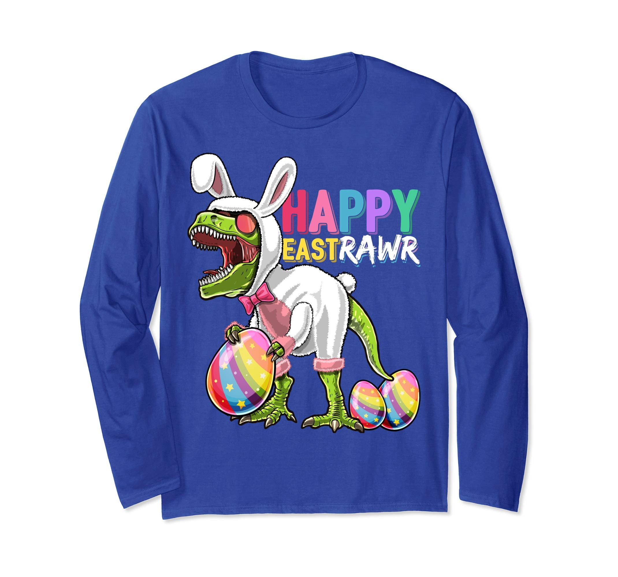 Happy Eastrawr T Rex Dinosaur Easter Bunny Egg Shirt Men