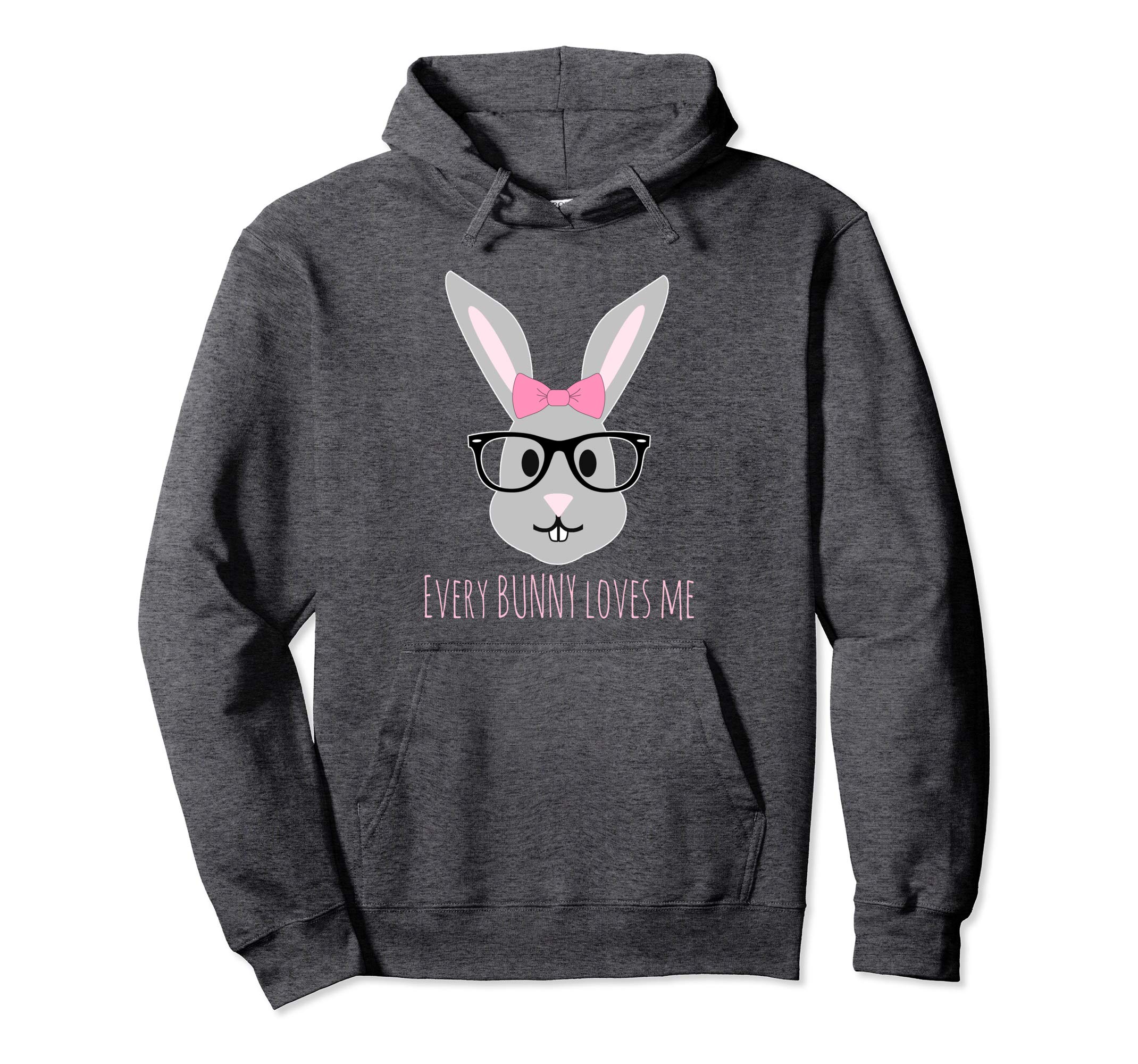 Happy Easter Shirt Girl Bunny with Glasses Hoody Hoodie